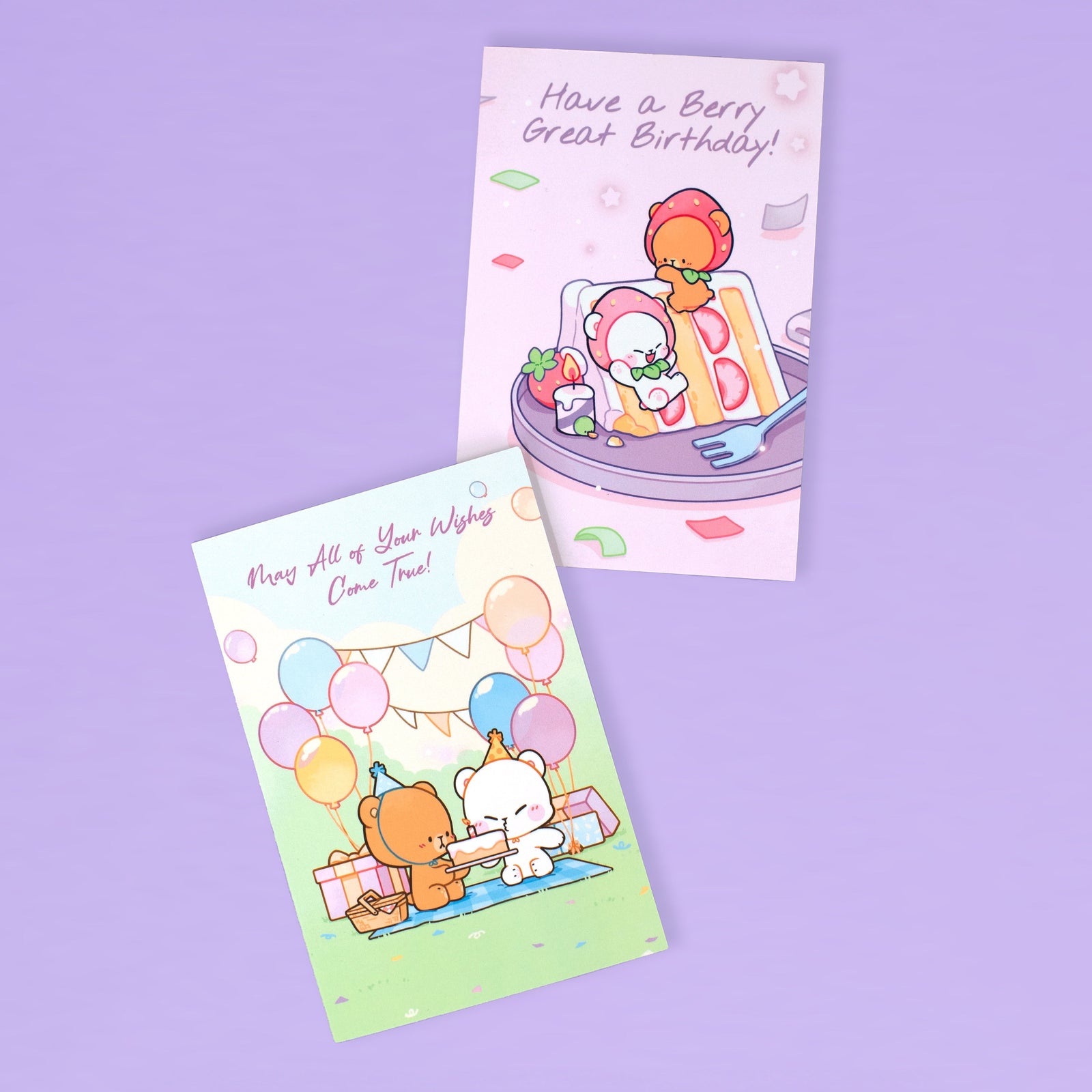 Milk Mocha Bear: Picnic Party Birthday Card Greeting & Note Cards Milk Mocha Bear