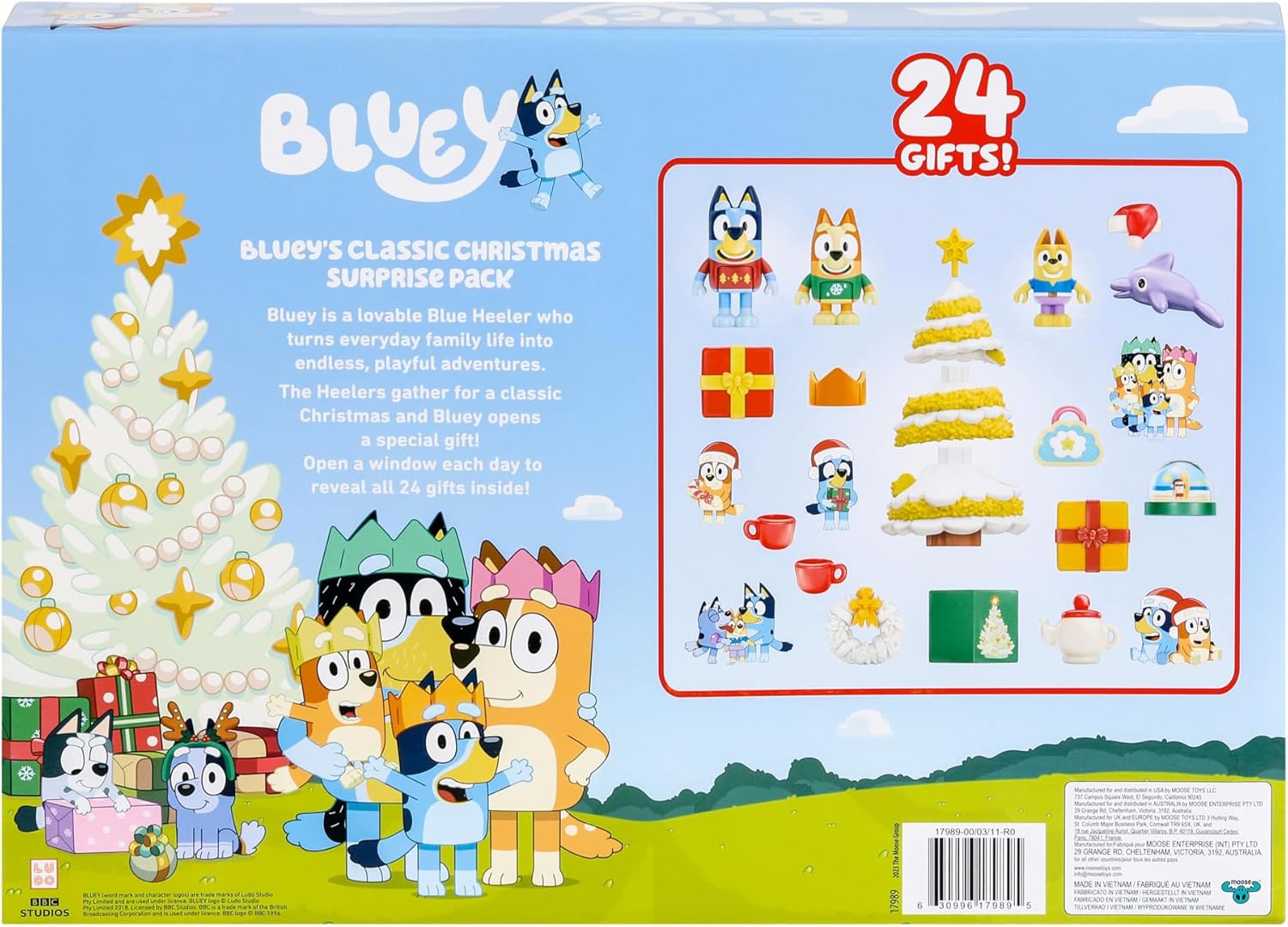Bluey's Exclusive Classic Christmas Advent Calendar - 24 Exclusive Figures Toys & Games Moose Toys