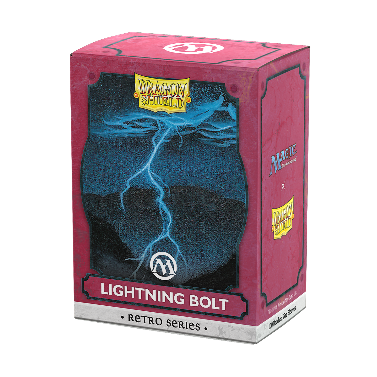 Dragon Shield Sleeves: Magic: The Gathering TCG: Retro Series Brushed Art [Lightning Bolt] - 100 Standard Size Sleeves Card Game Dragon Shield