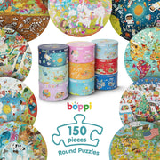 Boppi Round Jigsaw Puzzle - Seasons - 150 Piece Puzzle Board Game Boppi