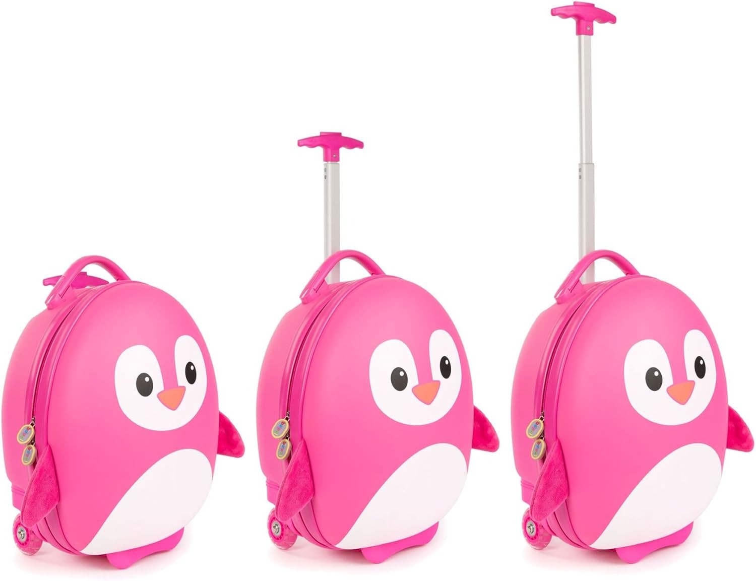 Boppi - Tiny Trekker Kids Rolling Luggage - Pink Penguin Clothing and Apparel Boppi