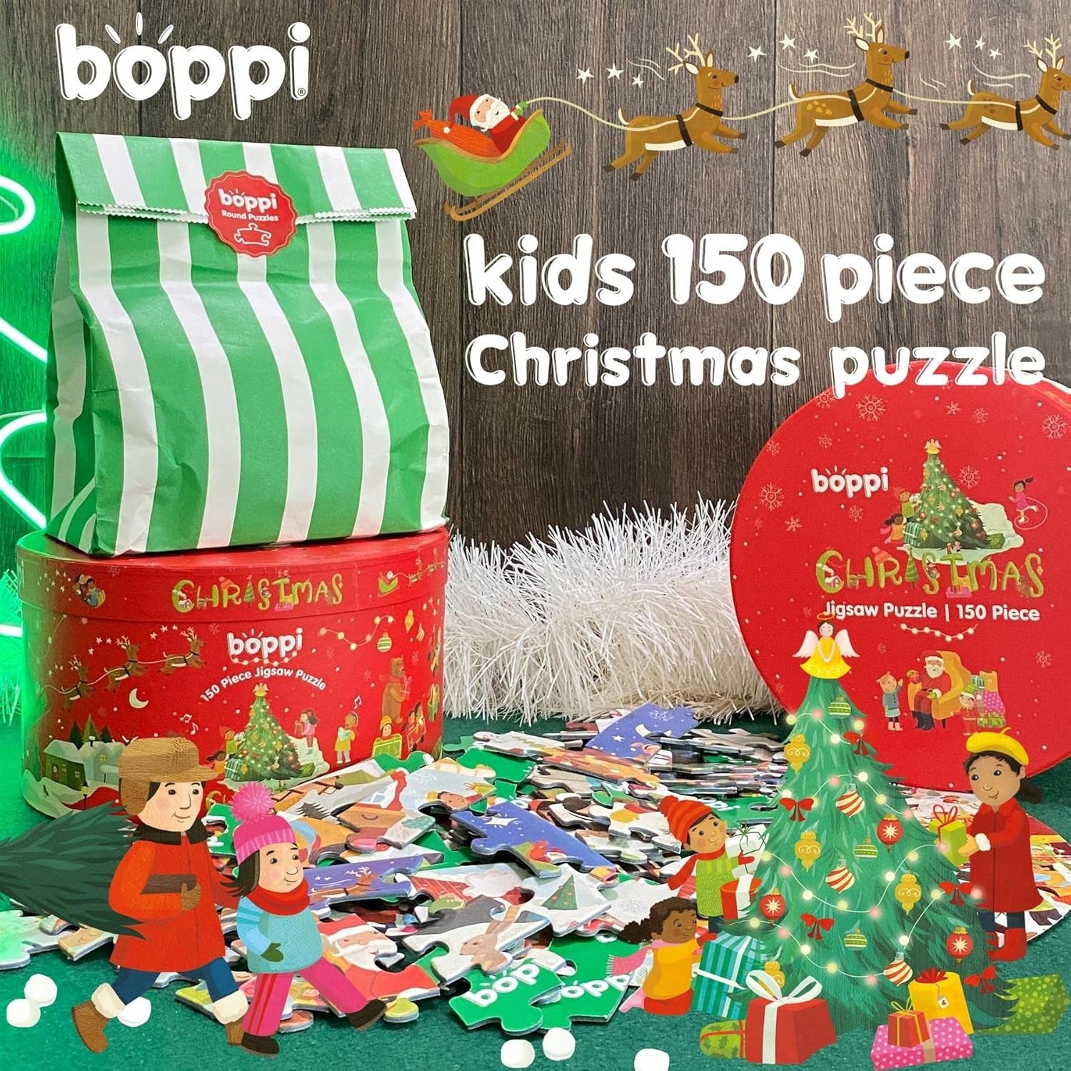 bopster: Christmas Jigsaw Puzzle - 150 Piece Puzzle Board Game Bopster