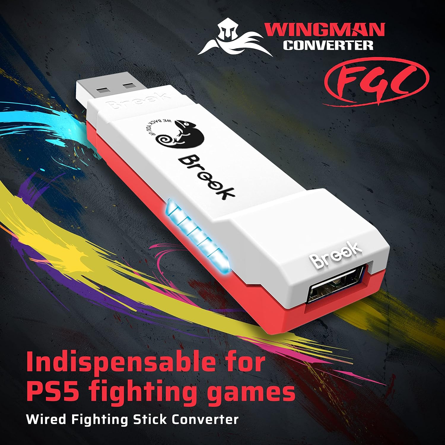 Brook Gaming: Wingman FGC Converter - An Arcade Joystick Converter, Built for PS5 Fighting Games, Supports Street Fighter 6 Electronics Brook Gaming   