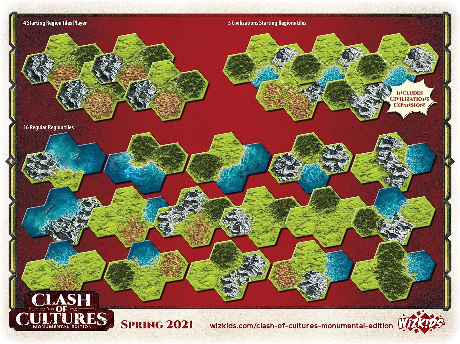 Clash of Cultures: Monumental Edition [Board Game, 2-4 Players] Board Game WizKids   