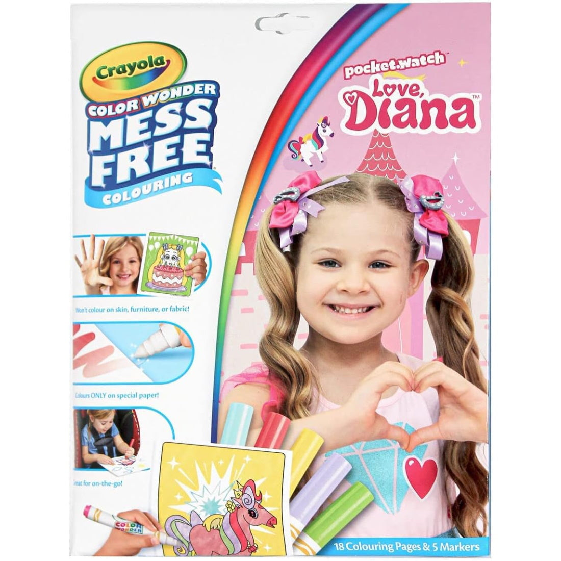 CRAYOLA Colour Wonder Love Diana, Mess Free Colouring Pages With 5 Markers Included, 23 Piece Set Toys & Games Crayola   