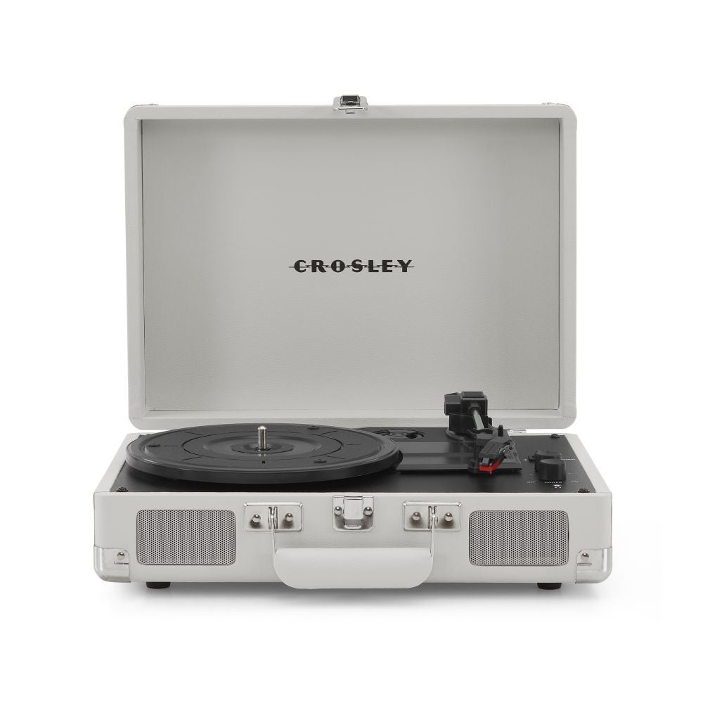 Crosley: Cruiser Plus Vintage 3-Speed Bluetooth In/Out Suitcase Vinyl Record Player Turntable - White Sand - CR8005F-WS [Electronics] Electronics Crosley