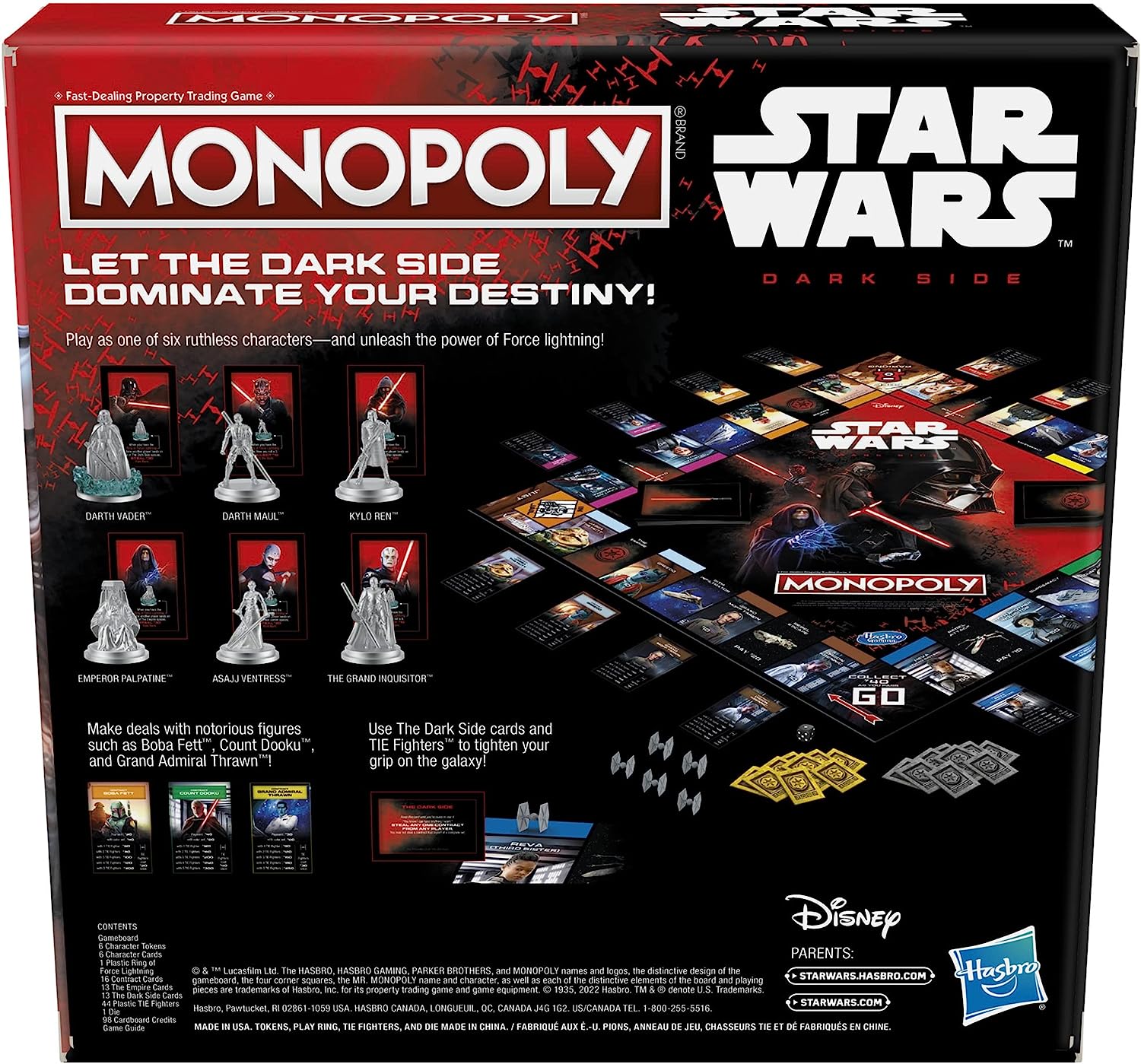 Monopoly: Disney Star Wars - Dark Side Edition [Board Game, 2-5 Players] Board Game Hasbro   