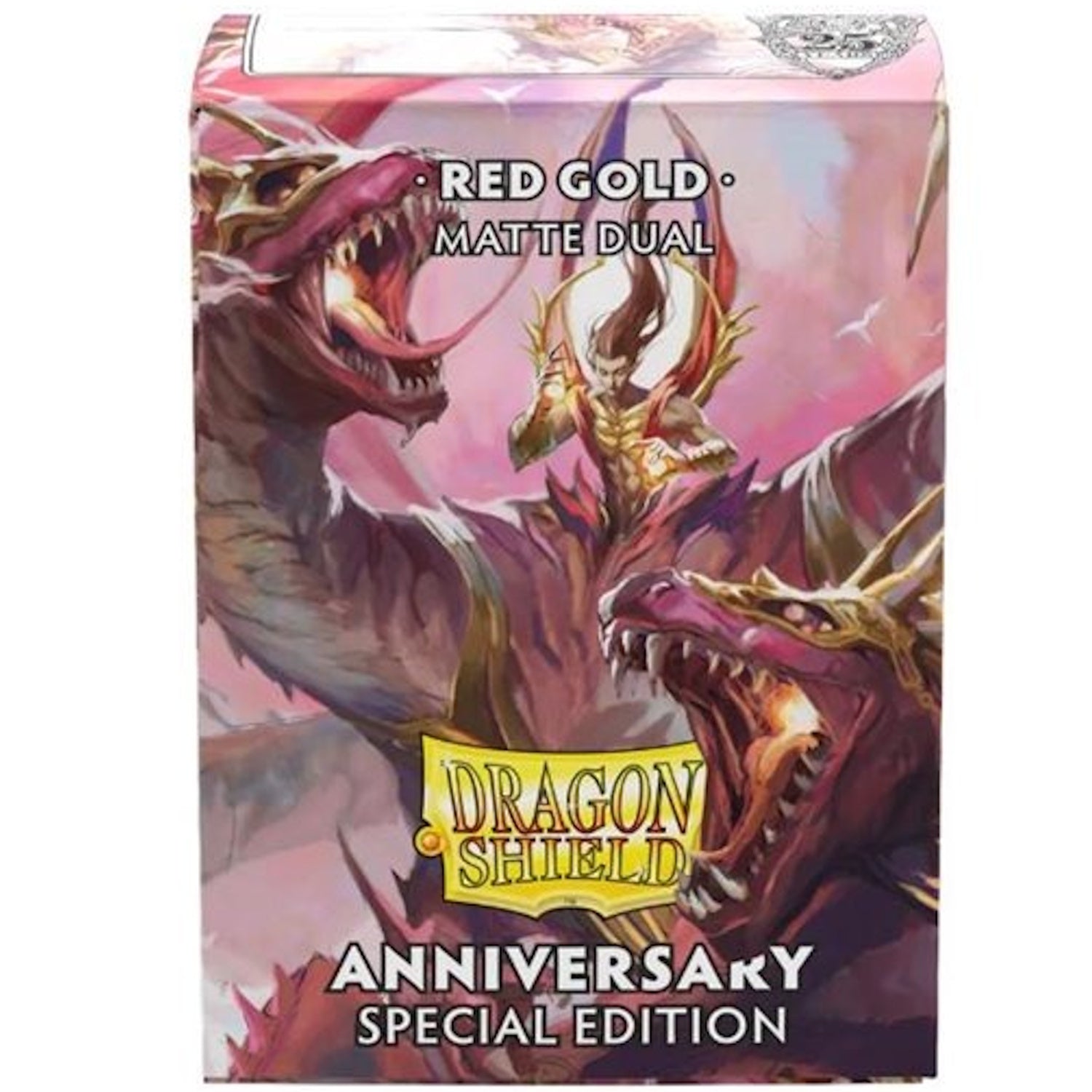 Dragon Shield Sleeves Dual Matte Pomegranate and Gold - 100 Sleeves Card Game Accessories Dragon Shield