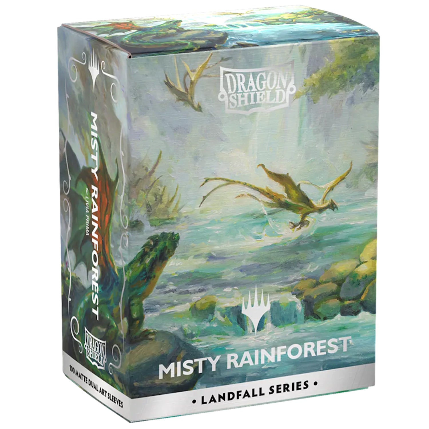 Dragon Shield Sleeves: Magic: The Gathering TCG: Landfall Series [Misty Rainforest] - 100 Standard Size Sleeves Card Game Accessories Dragon Shield