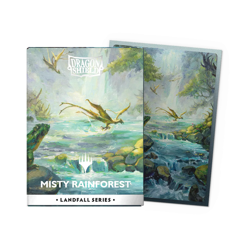 Dragon Shield Sleeves: Magic: The Gathering TCG: Landfall Series [Misty Rainforest] - 100 Standard Size Sleeves Card Game Accessories Dragon Shield