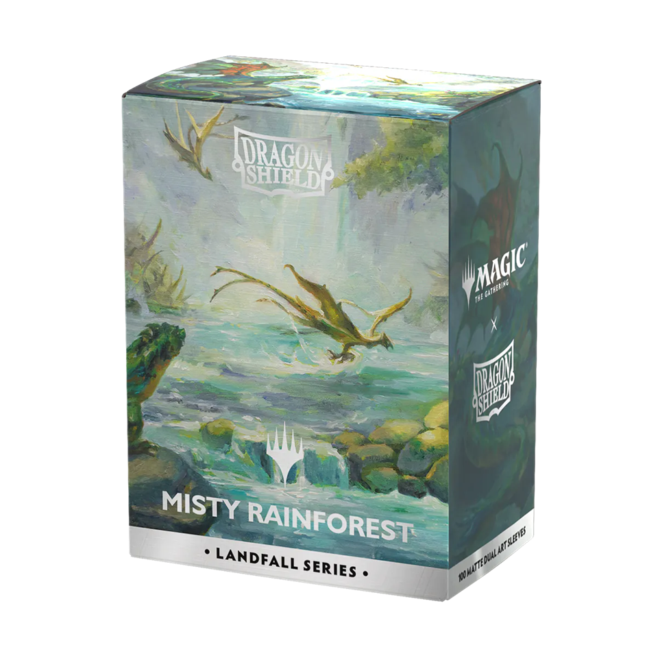 Dragon Shield Sleeves: Magic: The Gathering TCG: Landfall Series [Misty Rainforest] - 100 Standard Size Sleeves Card Game Accessories Dragon Shield