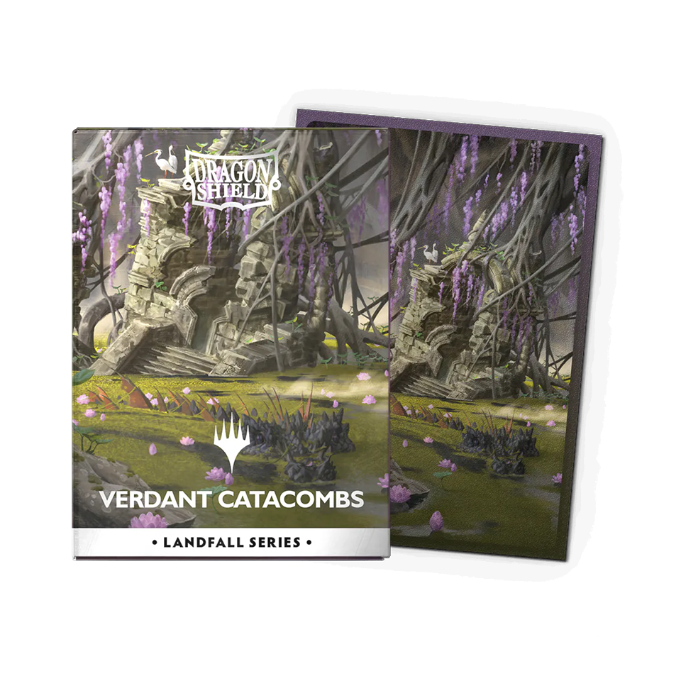 Dragon Shield Sleeves: Magic: The Gathering TCG: Landfall Series [Verdant Catacombs] - 100 Standard Size Sleeves Card Game Accessories Dragon Shield