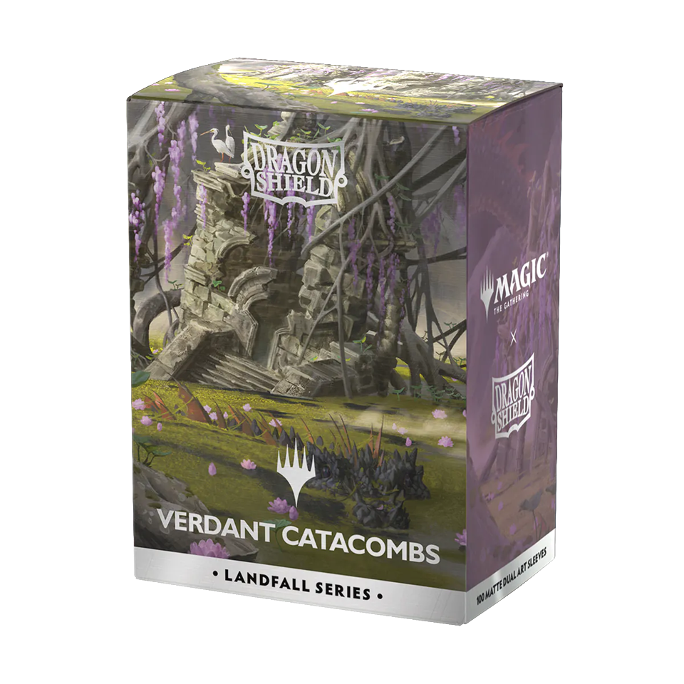 Dragon Shield Sleeves: Magic: The Gathering TCG: Landfall Series [Verdant Catacombs] - 100 Standard Size Sleeves Card Game Accessories Dragon Shield