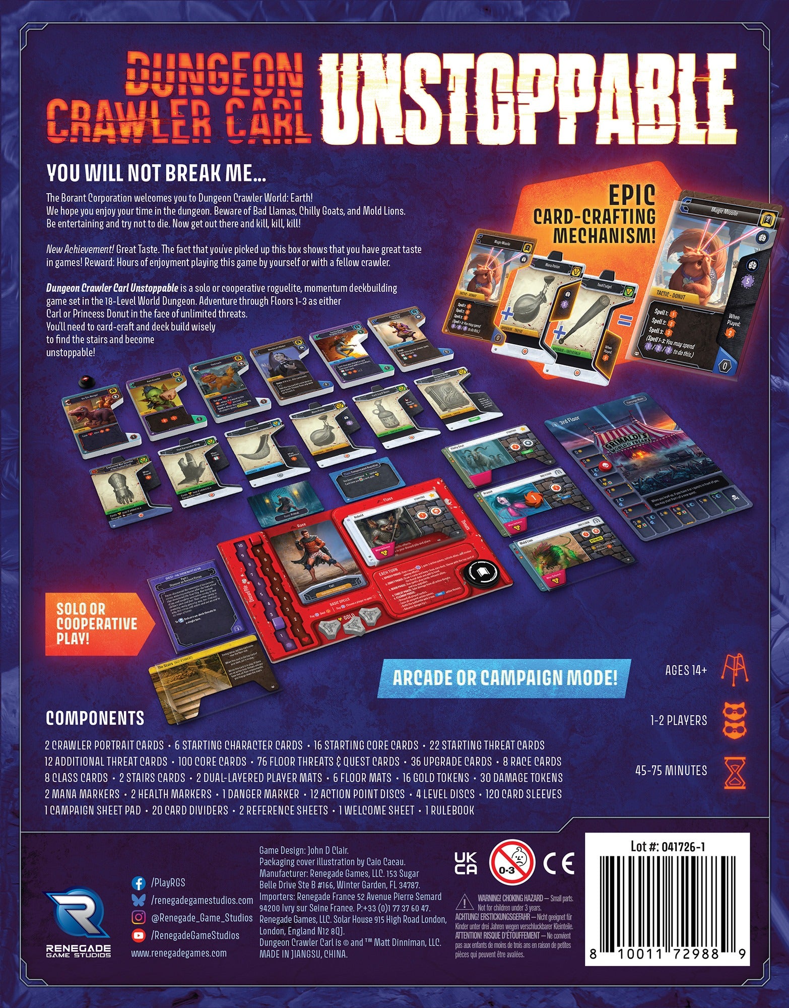 Dungeon Crawler Carl Unstoppable: Core Game Board Game Renegade Game Studios