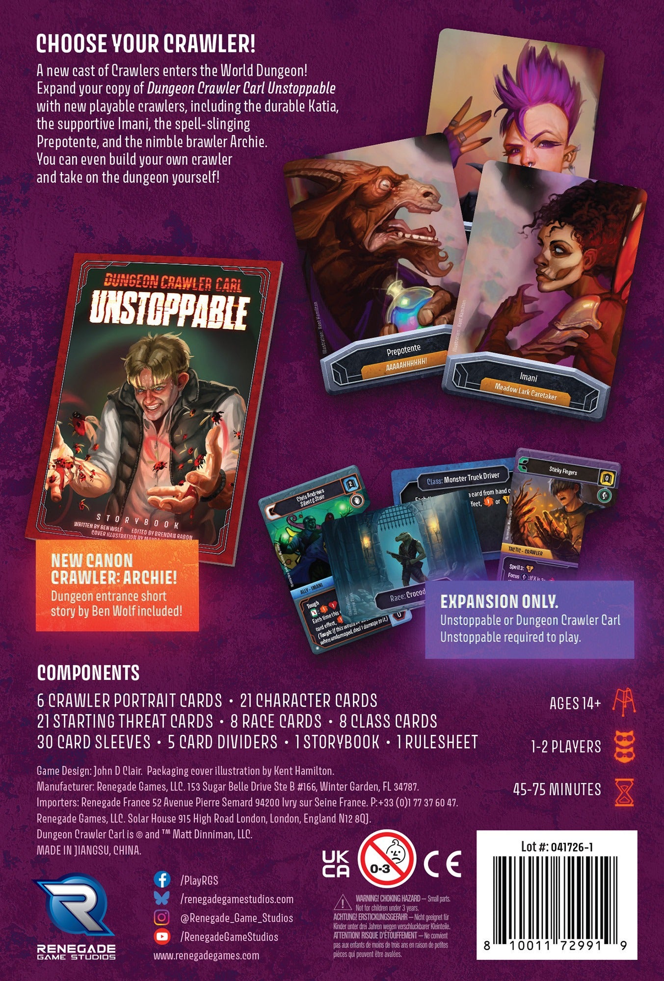Dungeon Crawler Carl Unstoppable: Crawler Chaos Expansion Board Game Renegade Game Studios