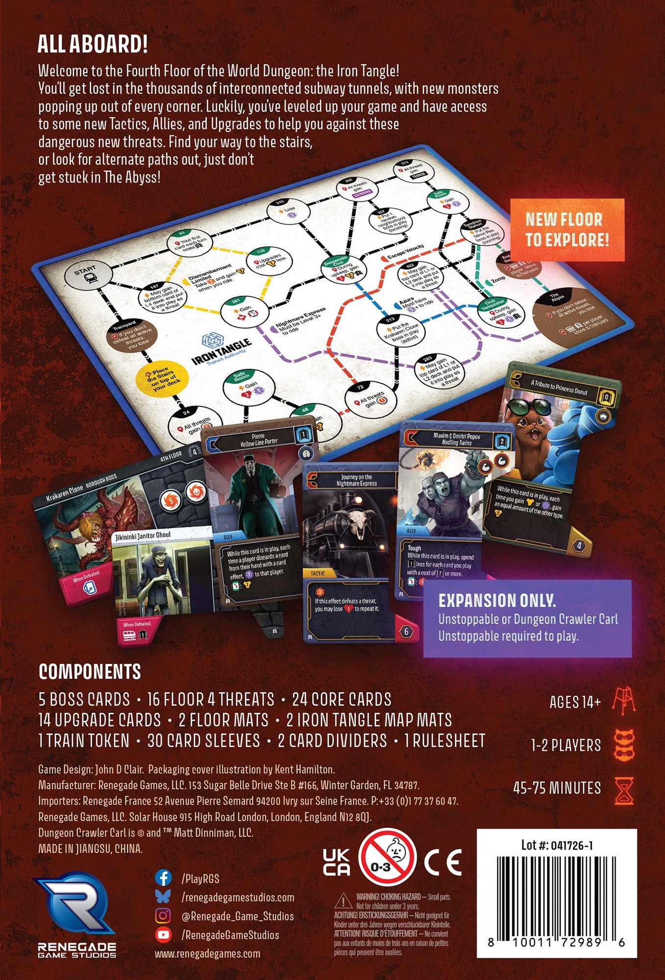 Dungeon Crawler Carl Unstoppable: Iron Tangle Expansion Board Game Renegade Game Studios