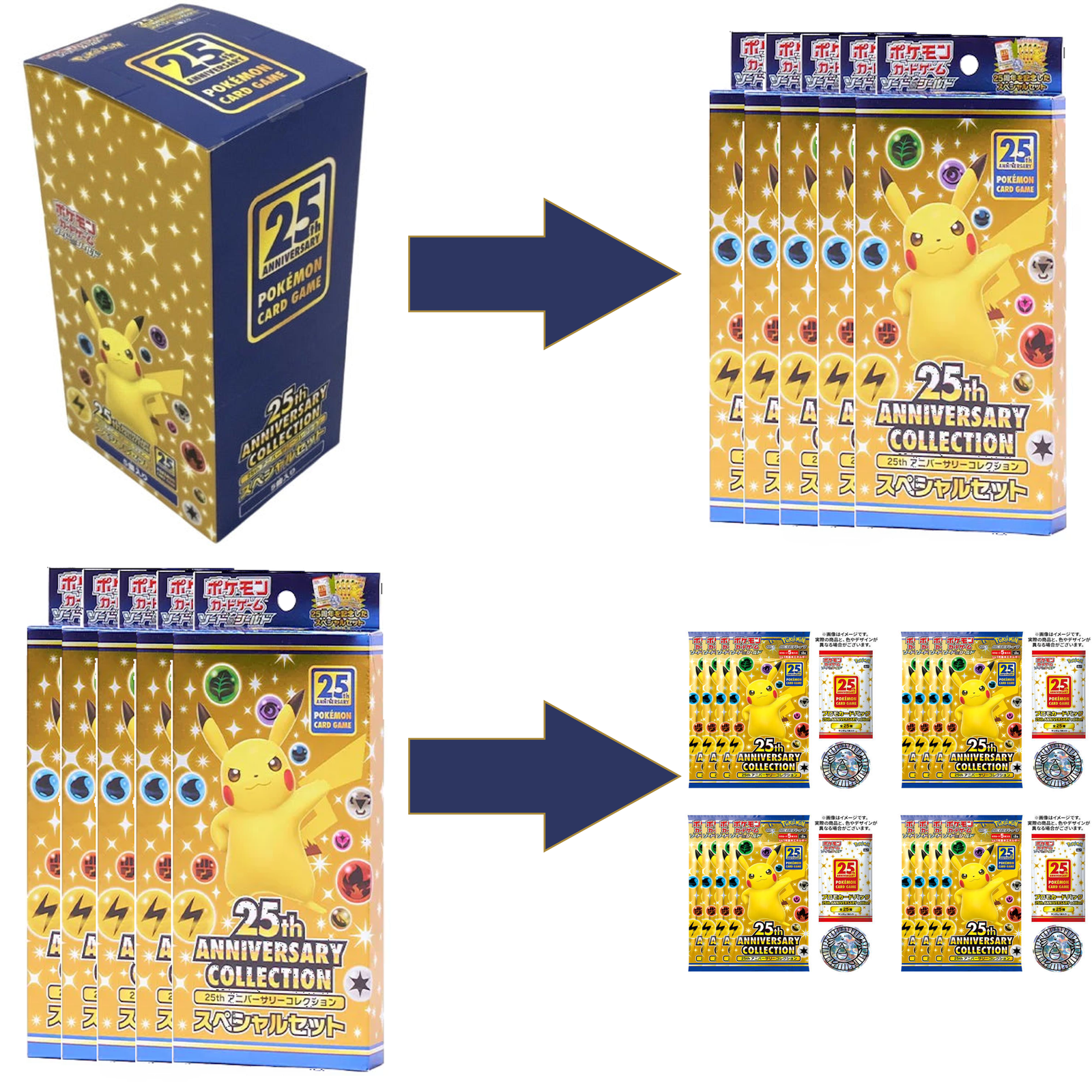 Pokemon TCG: 25th Anniversary Special Case [JPN] - 5 Promo Cards and 20 Packs Card Game Pokemon