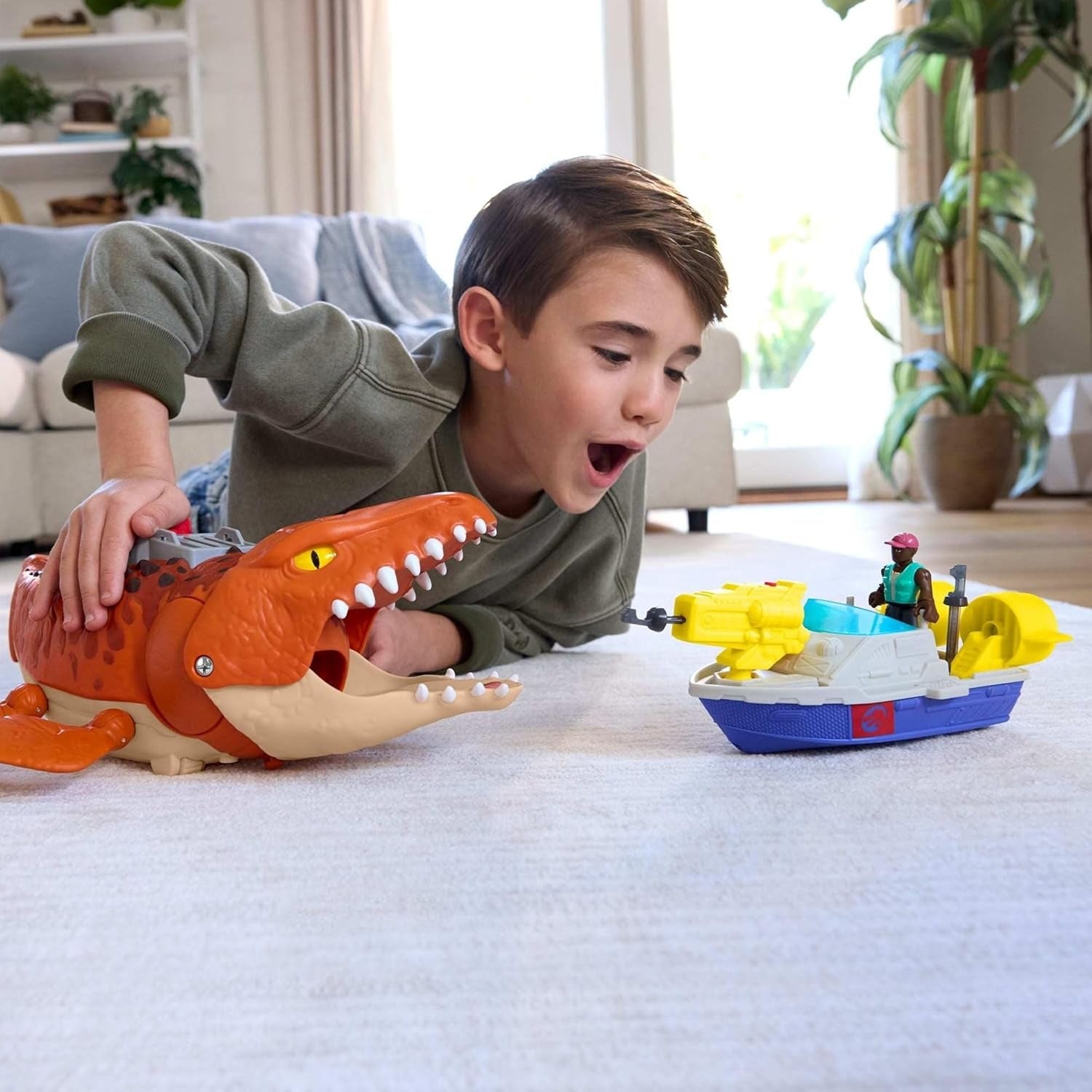 Imaginext Jurassic World Rebirth: Aqua Chomp Chase Mosasaurus Dinosaur Toy Playset Toys & Games Fisher Price