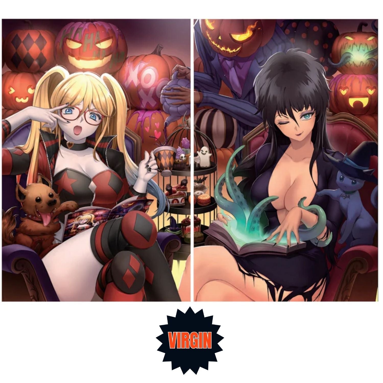 Harley Quinn X Elvira: #2 [Rachta Lin Shopville Exclusive Connecting Cover Set] 2025 Comics DC Comics