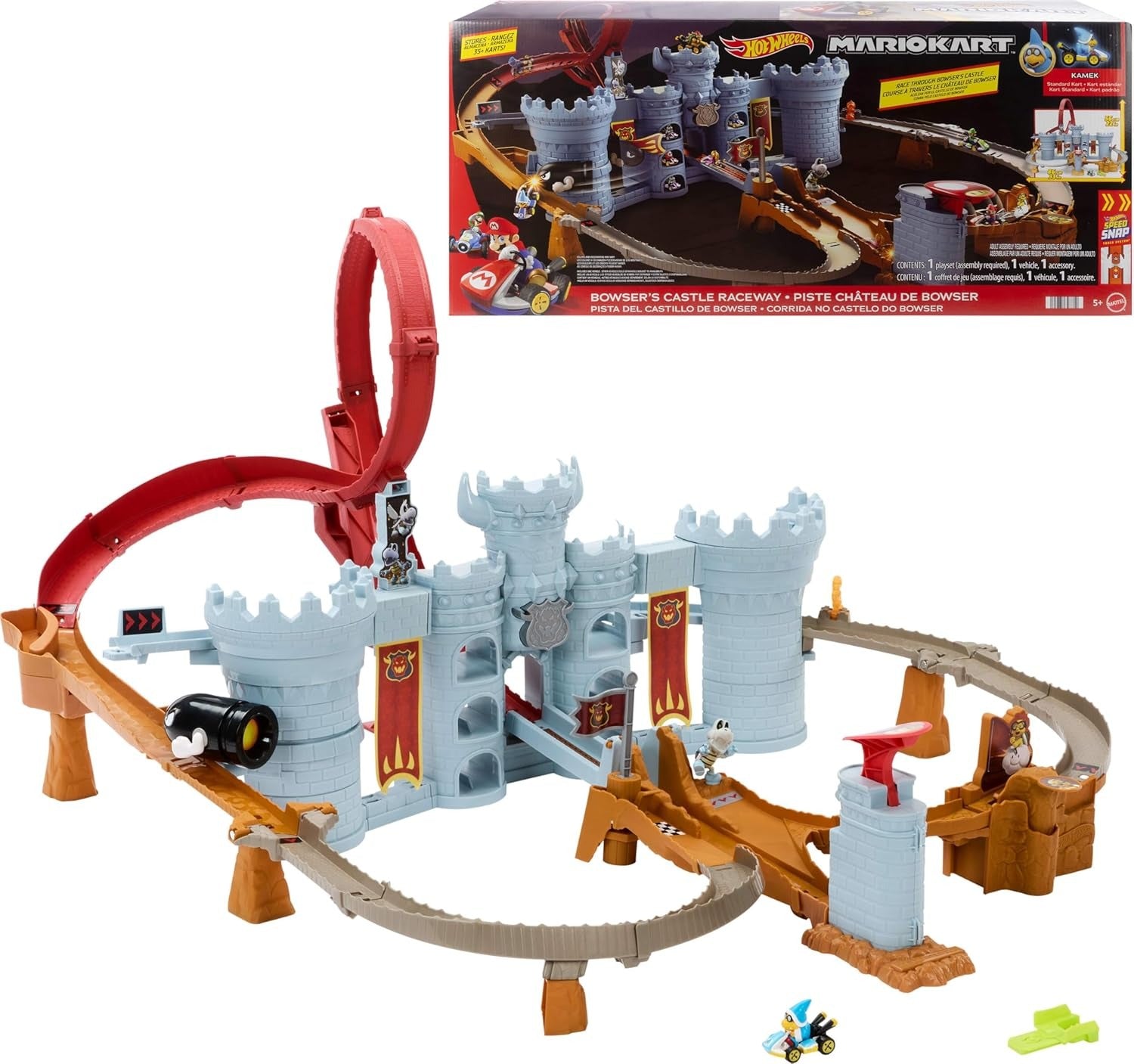 Hot Wheels: Mario Kart Bowser’s Castle Raceway Toys & Games Mattel
