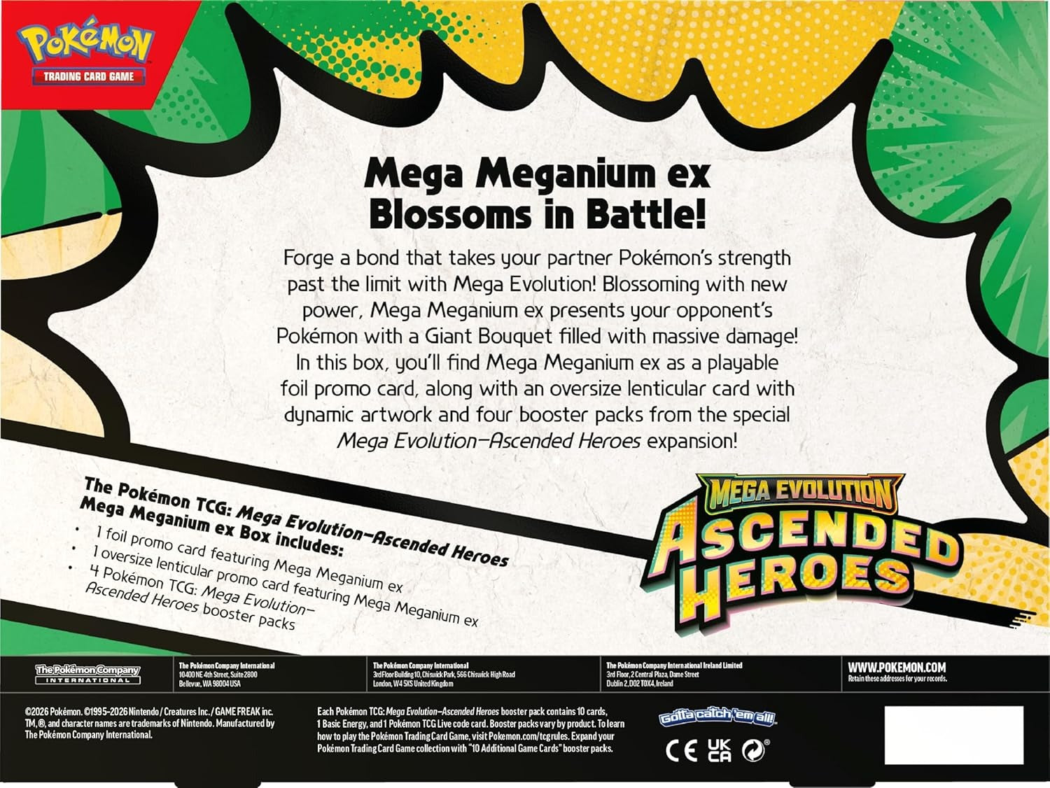 Pokemon TCG: Mega Evolution - Ascended Heroes Mega Meganium ex Box Card Game Pokemon