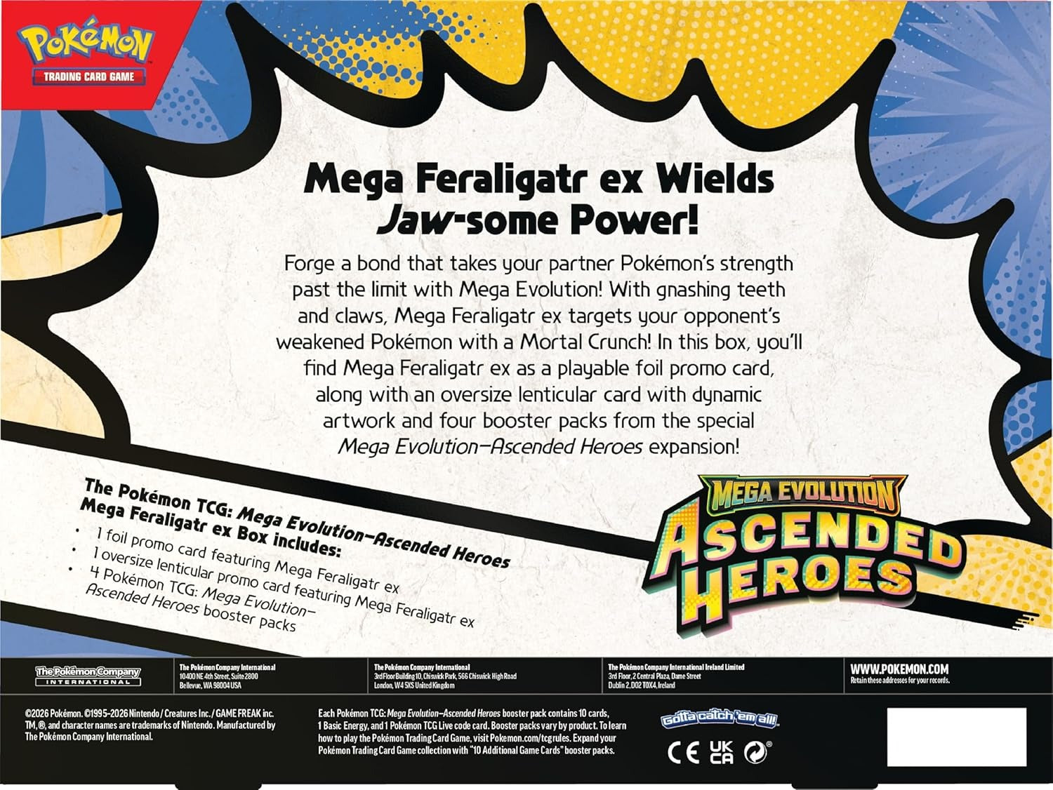 Pokemon TCG: Mega Evolution - Ascended Heroes Mega Feraligatr ex Box Card Game Pokemon