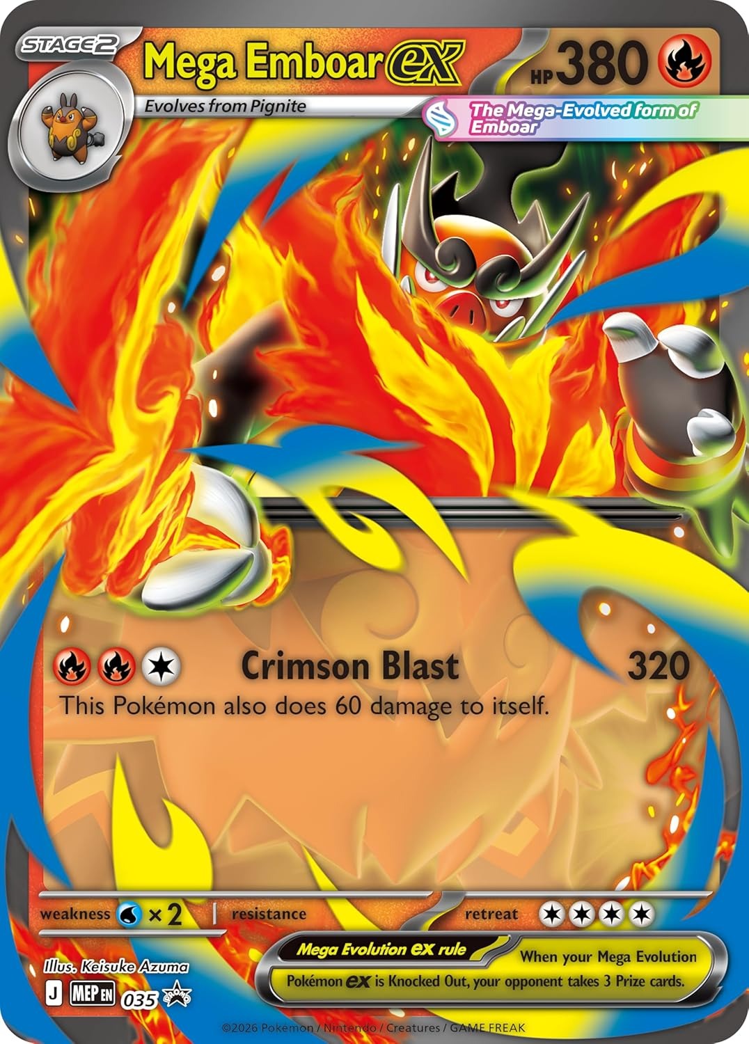 Pokemon TCG: Mega Evolution - Ascended Heroes Mega Emboar ex Box Card Game Pokemon