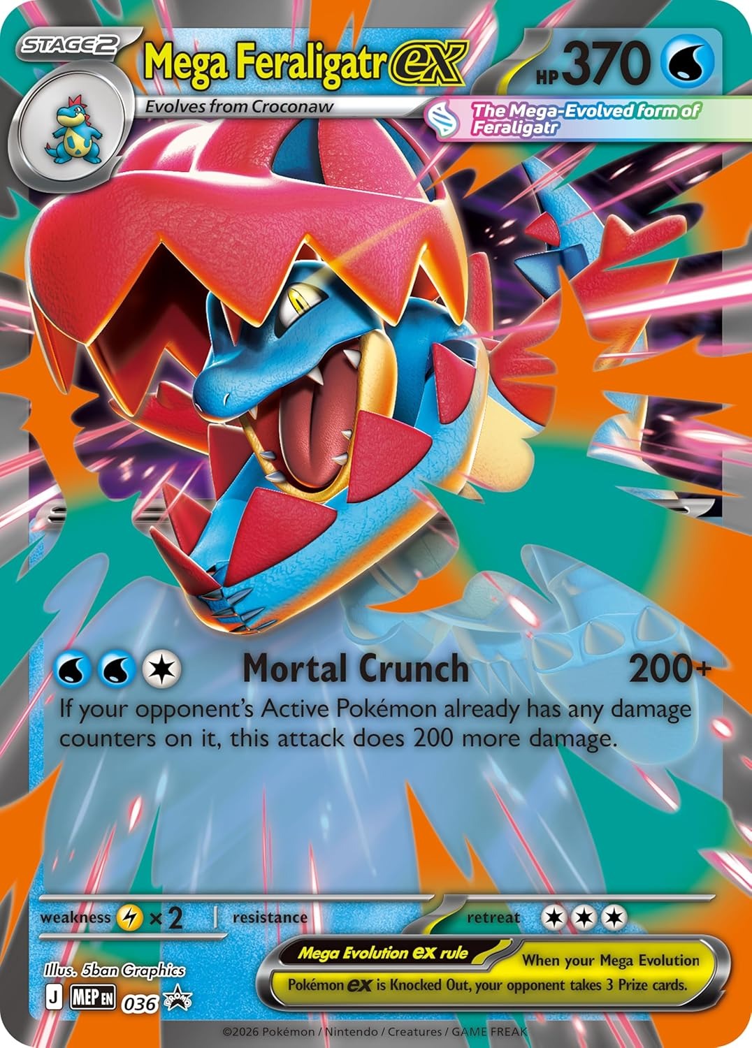 Pokemon TCG: Mega Evolution - Ascended Heroes Mega Feraligatr ex Box Card Game Pokemon