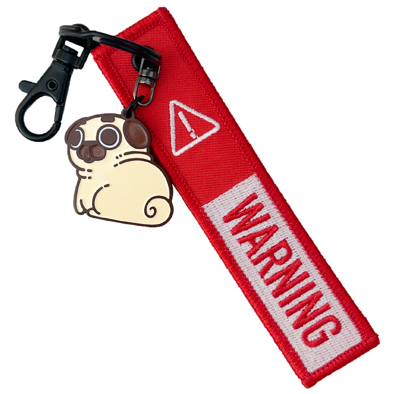 Puglie: Beware of Idiot Puglie Keytag Accessory Puglie