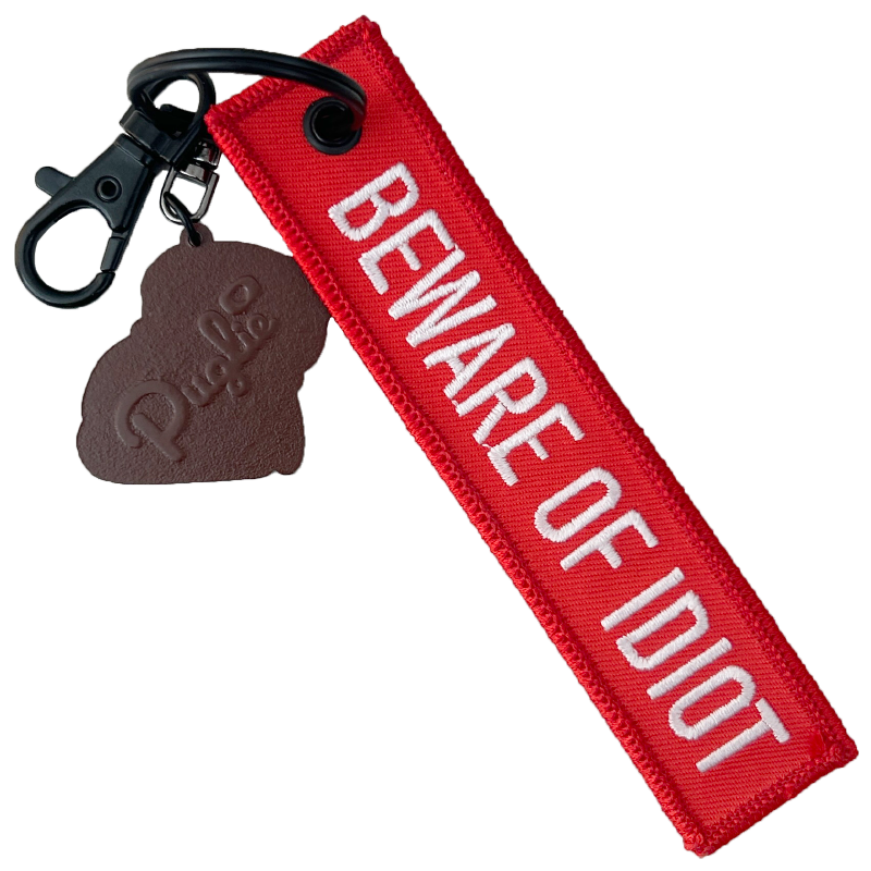 Puglie: Beware of Idiot Puglie Keytag Accessory Puglie