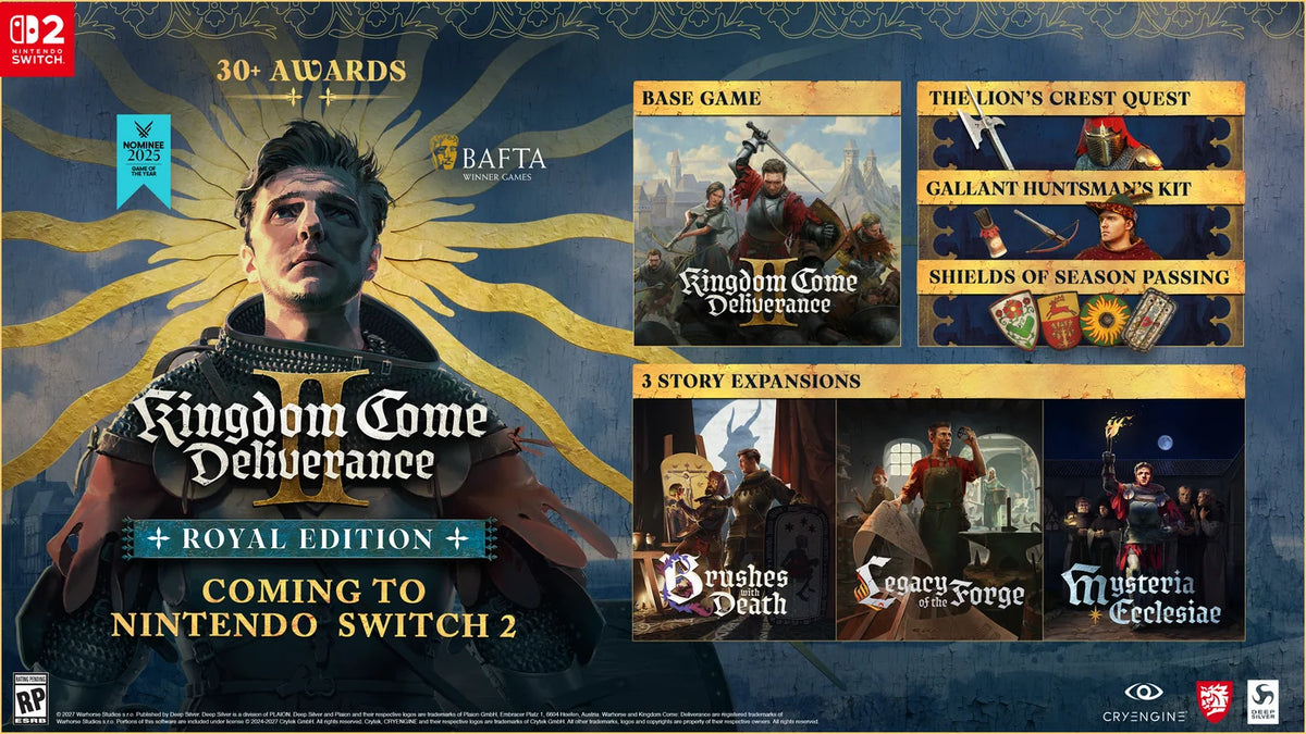 Kingdom Come Deliverance II - Royal Edition [Game-Key Card][Nintendo Switch 2] Nintendo Switch 2 Video Game Deep Silver