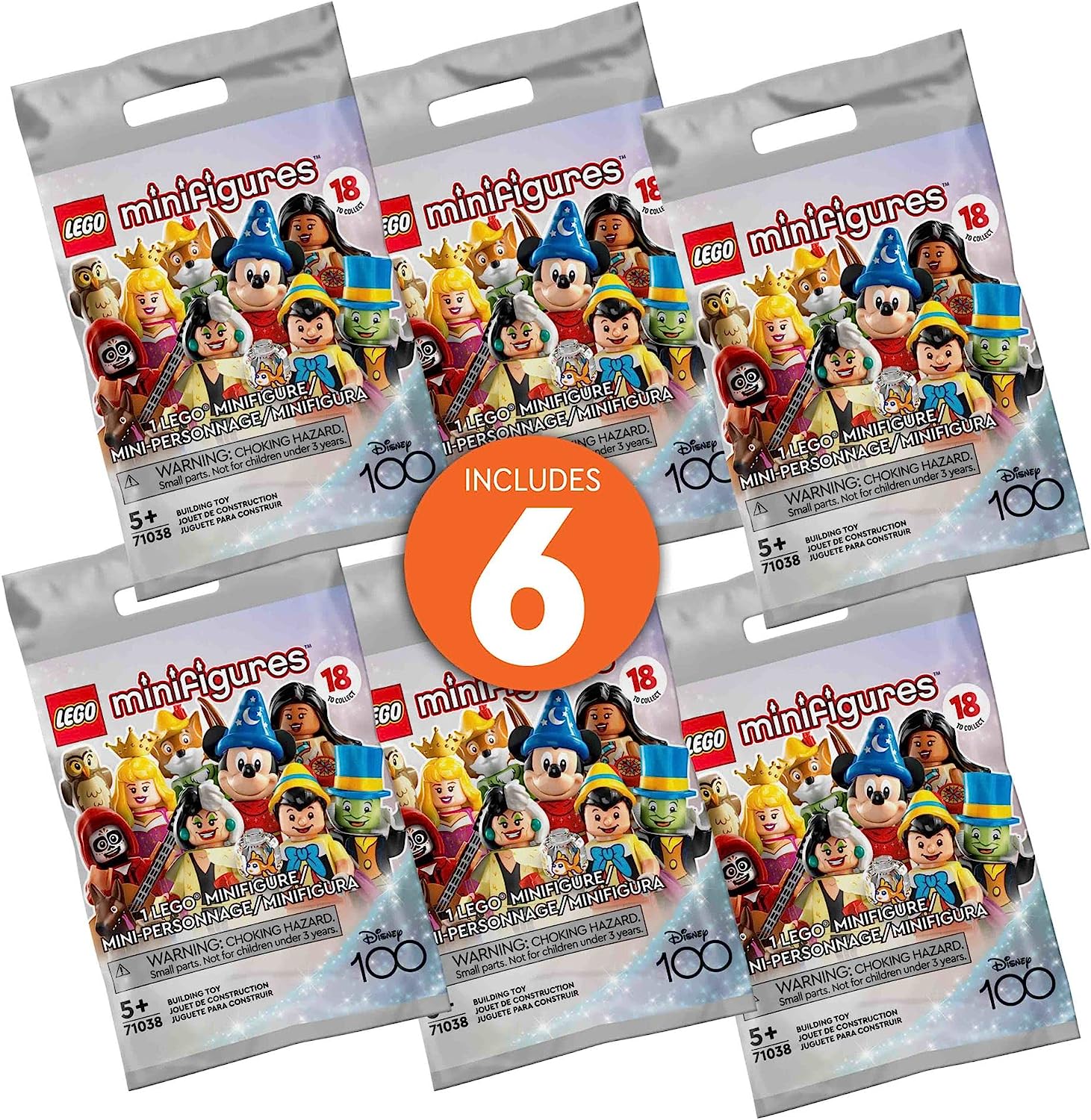 LEGO Minifigures: Disney 100 6 Pack - 46 Piece Building Kit [LEGO, #66734] LEGO LEGO   