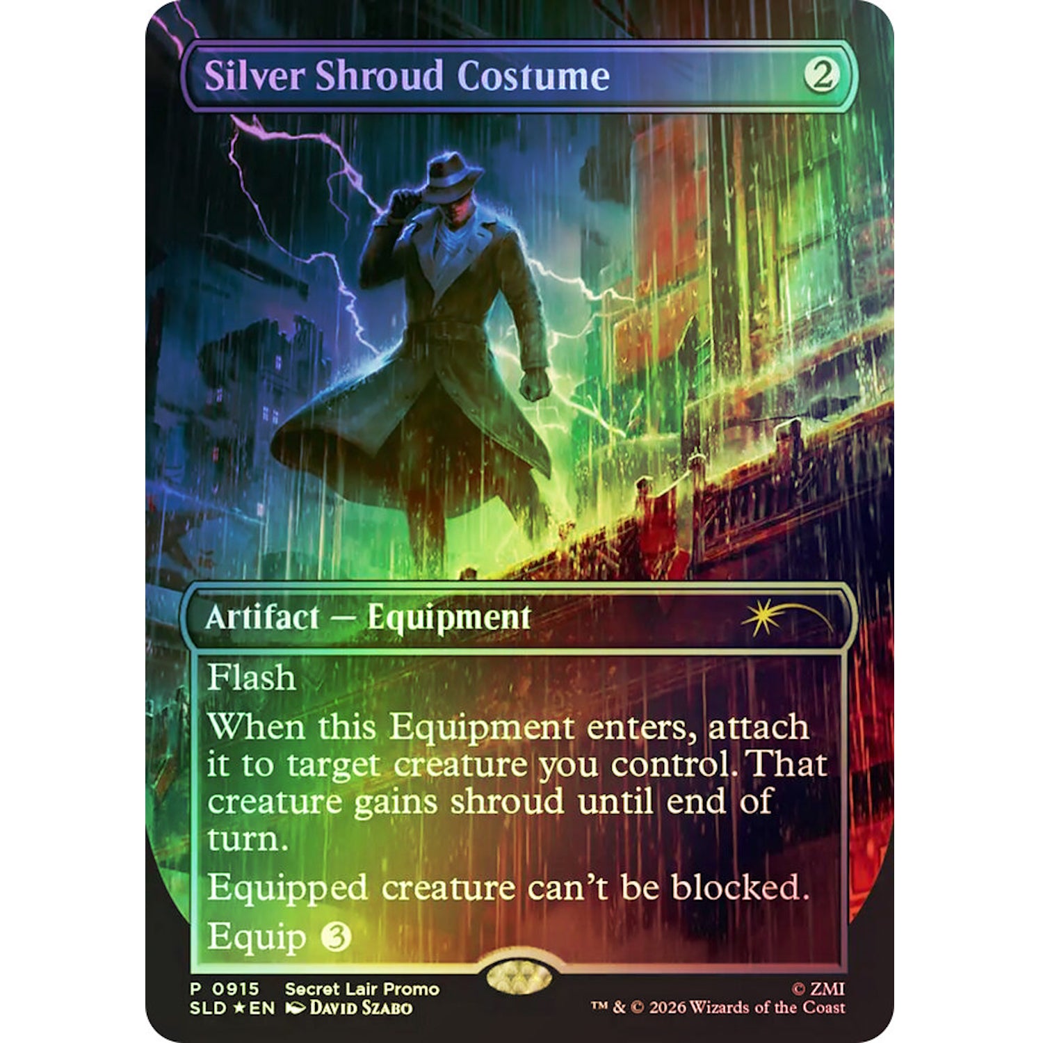 Magic: The Gathering TCG: Secret Lair x Fallout: Silver Shroud Costume Promo (Foil) Card Game Wizards of the Coast