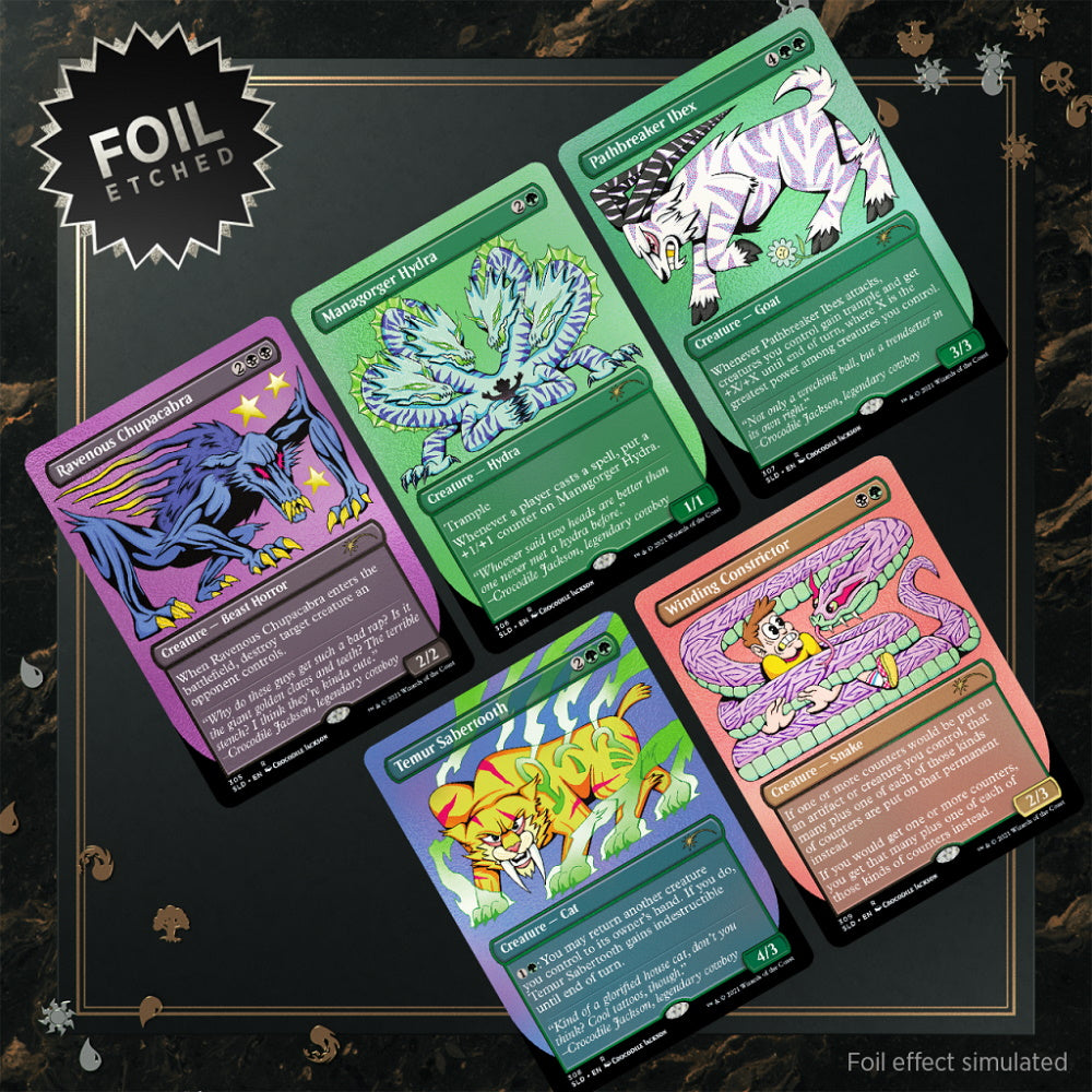 Magic: The Gathering TCG: Secret Lair Drop Series - Crocodile Jackson's Monstrous Menagerie - Foil Etched Edition Card Game Wizards of the Coast