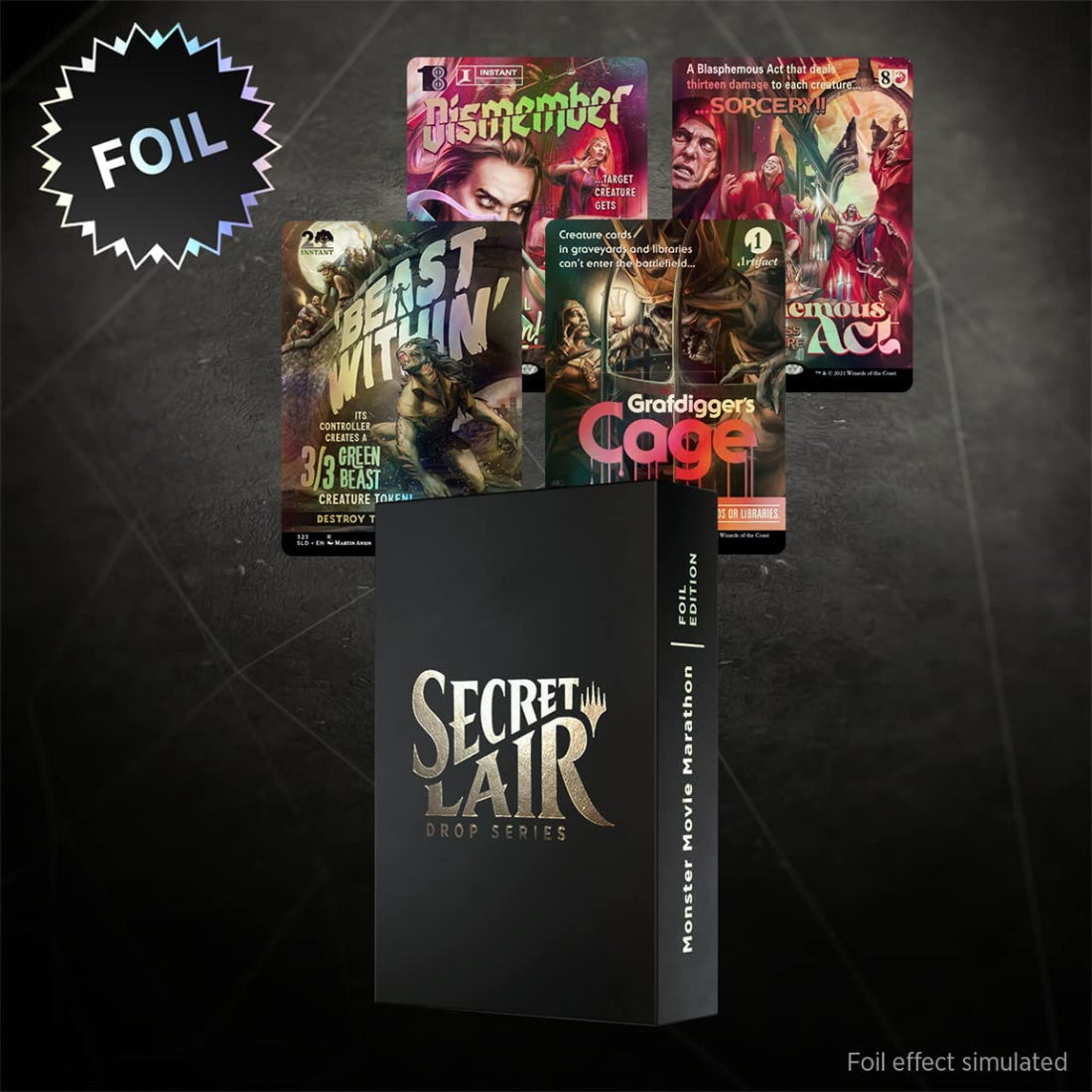Magic: The Gathering TCG: Secret Lair Drop Series - Monster Movie Marathon - Foil Edition Card Game Wizards of the Coast