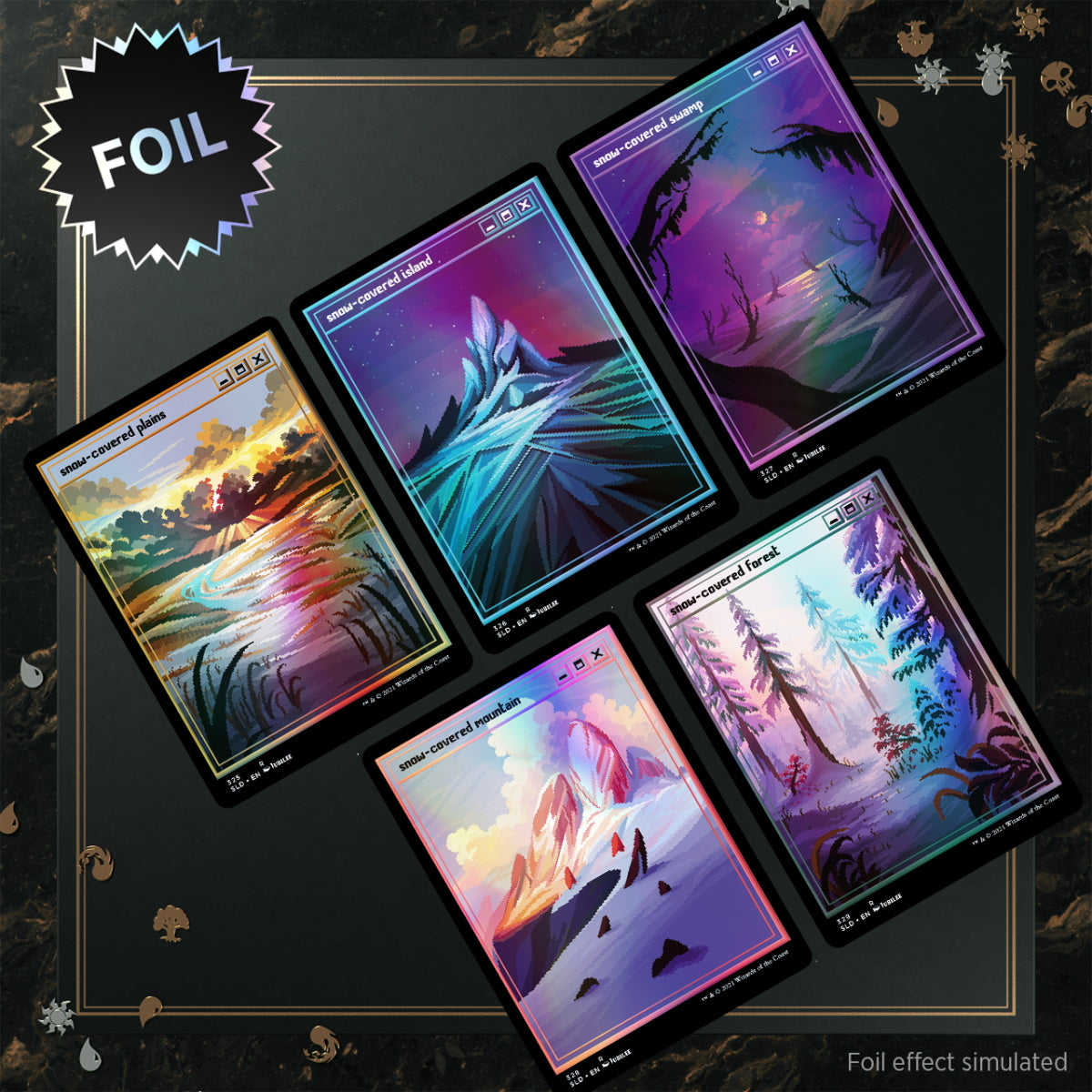 Magic: The Gathering TCG: Secret Lair Drop Series - PixelSnowLands.jpg - Foil Edition Card Game Wizards of the Coast