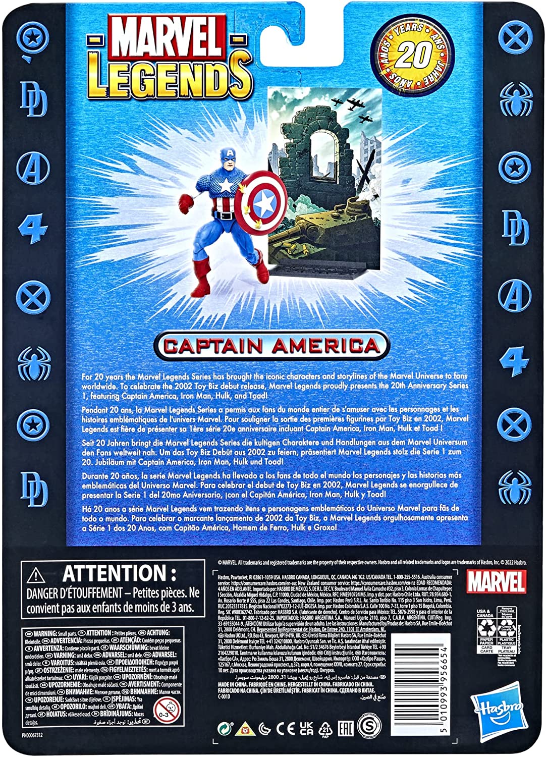 Marvel Legends 20th Anniversary Series 1 Captain America 6" Action Figure Toys & Games Hasbro
