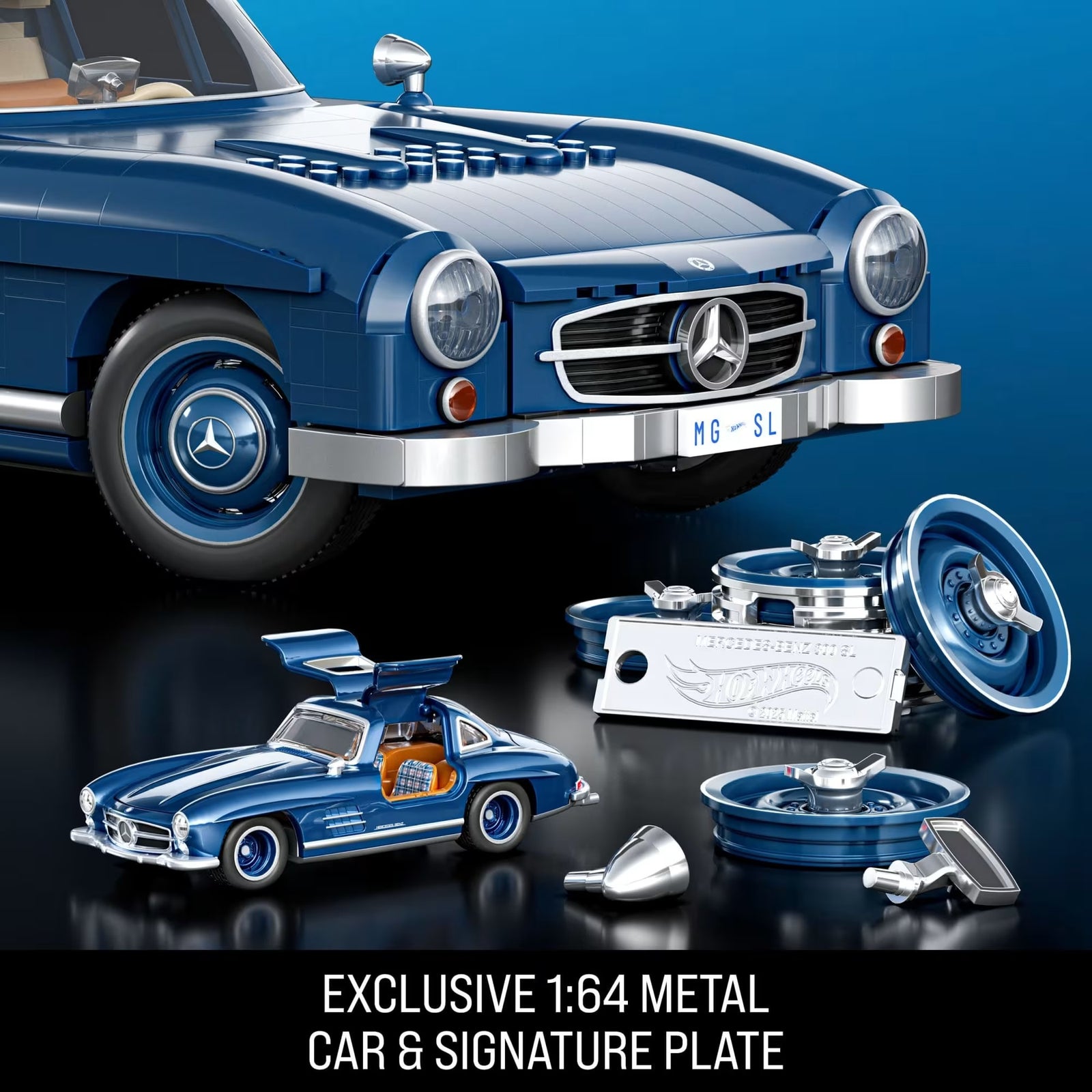 Mattel Brick Shop: Hot Wheels Mercedes-Benz 300 SL Building Set Toys & Games Mattel