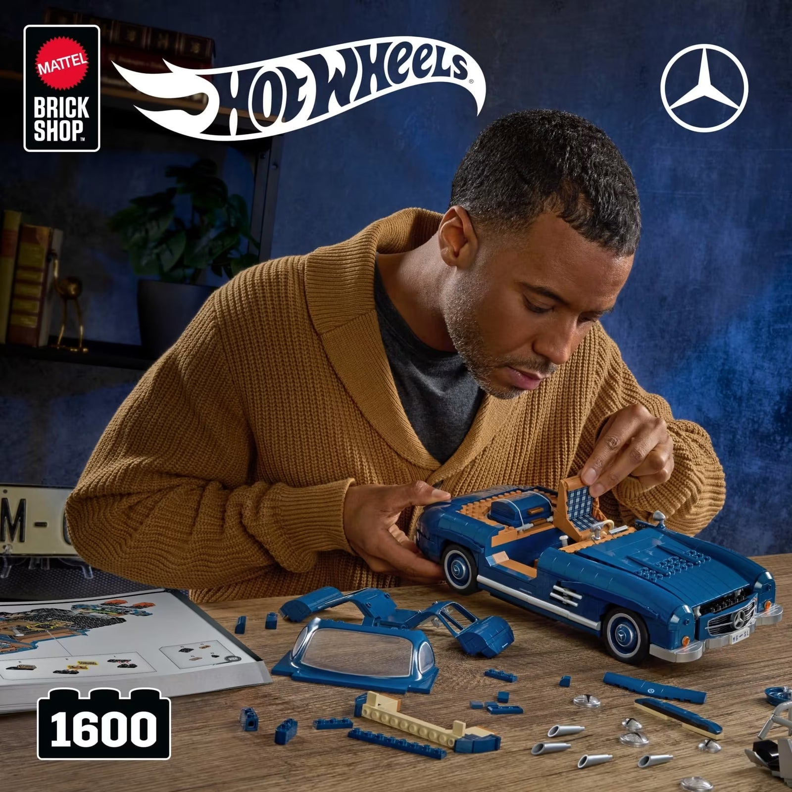 Mattel Brick Shop: Hot Wheels Mercedes-Benz 300 SL Building Set Toys & Games Mattel