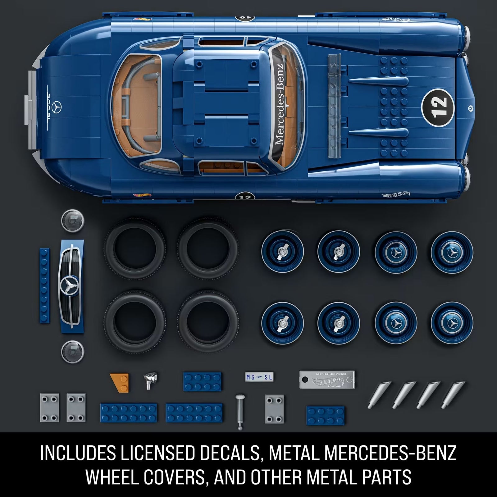 Mattel Brick Shop: Hot Wheels Mercedes-Benz 300 SL Building Set Toys & Games Mattel