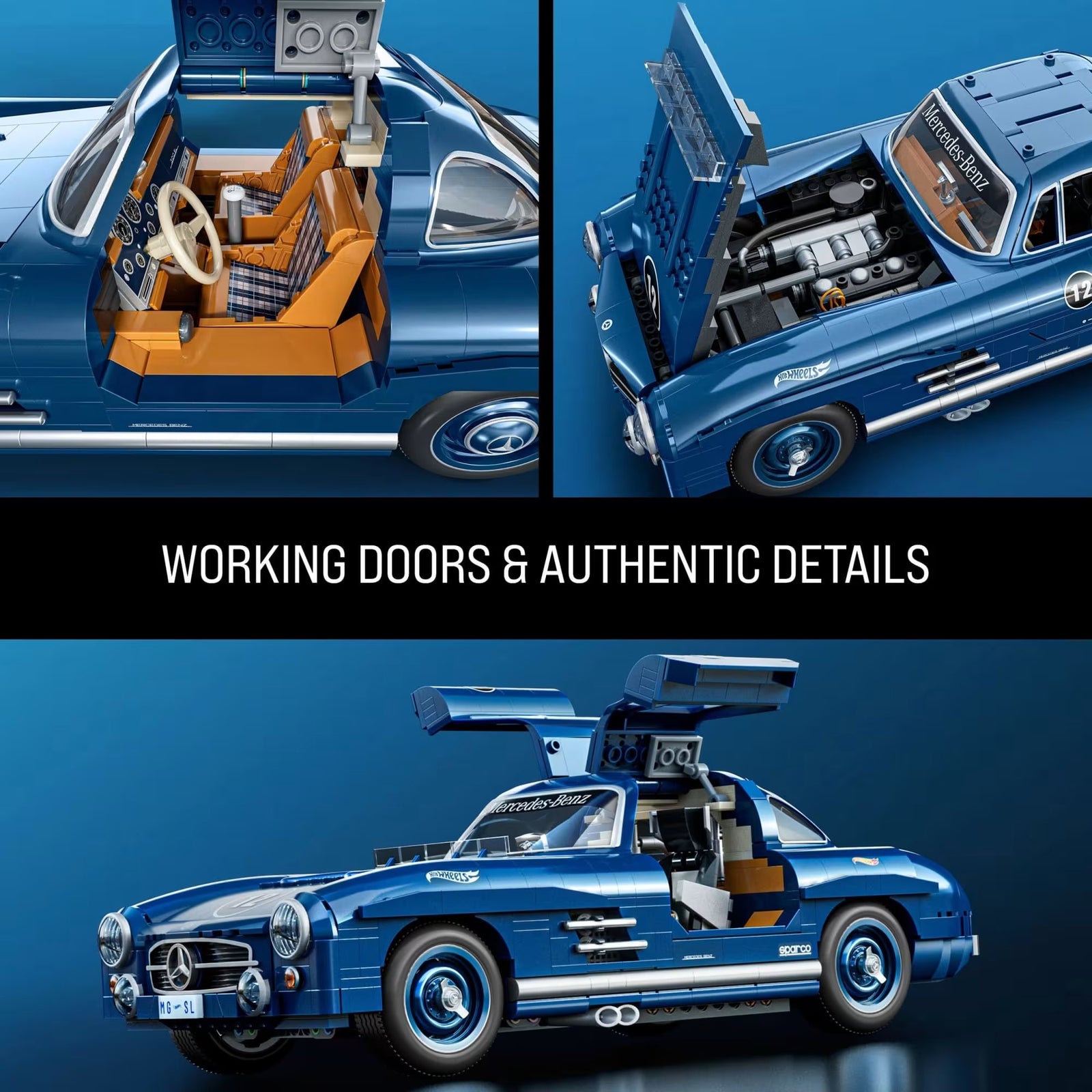 Mattel Brick Shop: Hot Wheels Mercedes-Benz 300 SL Building Set Toys & Games Mattel