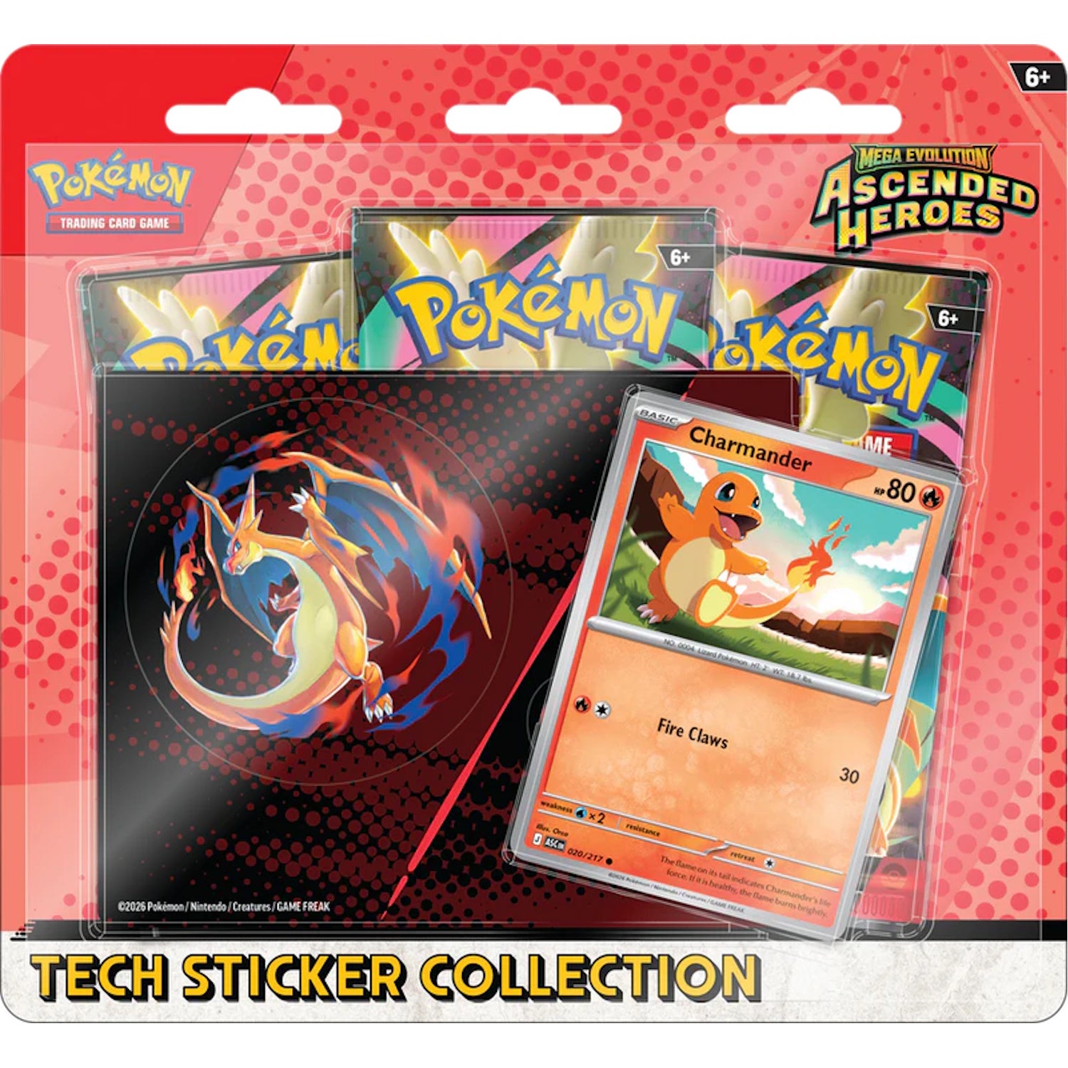 Pokemon TCG: Mega Evolution Ascended Heroes Tech Sticker Collection - Charmander Card Game Pokemon