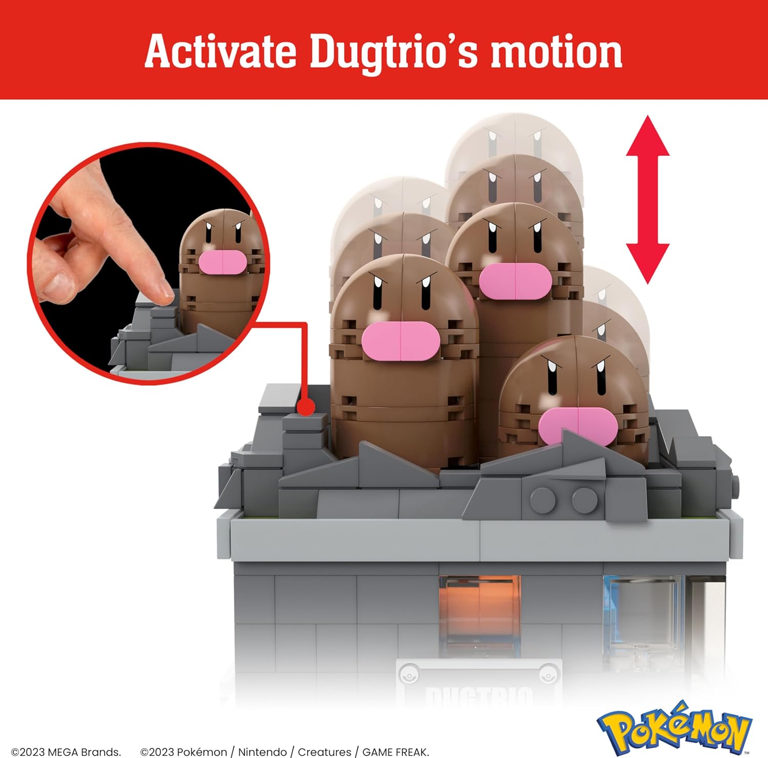 MEGA Pokemon: Mini Motion Dugtrio - 350 Piece Building Set Toys & Games MEGA