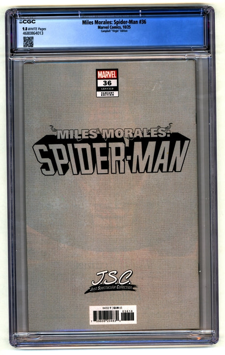 Miles Morales Spider-Man: #36 [Campbell Just Spectacular CGC 9.8 - 1:100] 2023 Comics Marvel Comics