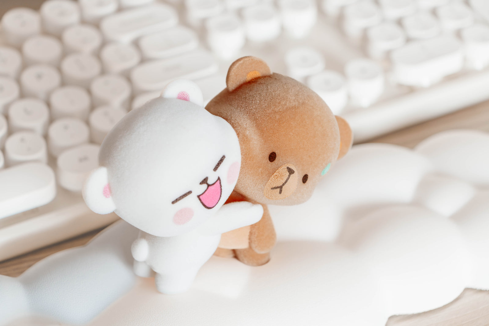 Milk Mocha Bear x Shopville Exclusive: Hugging Figurine - Fuzzy Flocked Cute Edition [Limited Edition - 1000 Made] Toys & Games Milk Mocha Bear