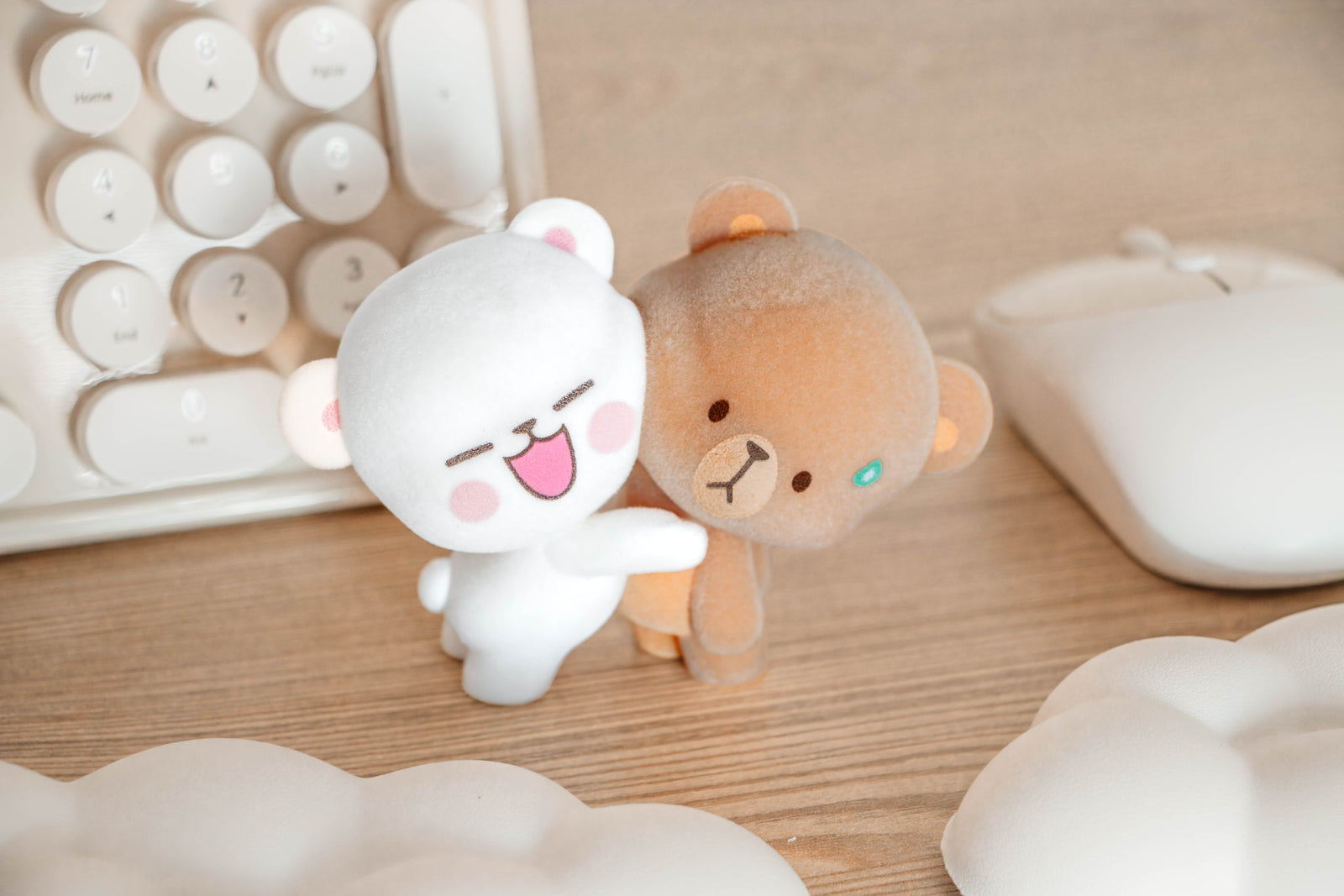 Milk Mocha Bear x Shopville Exclusive: Hugging Figurine - Fuzzy Flocked Cute Edition [Limited Edition - 1000 Made] Toys & Games Milk Mocha Bear
