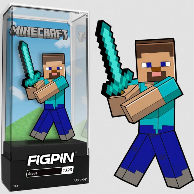 Minecraft FiGPiN: Steve #1323 - Official Exclusive Limited to 750 Pieces Enamel Pin FiGPiN