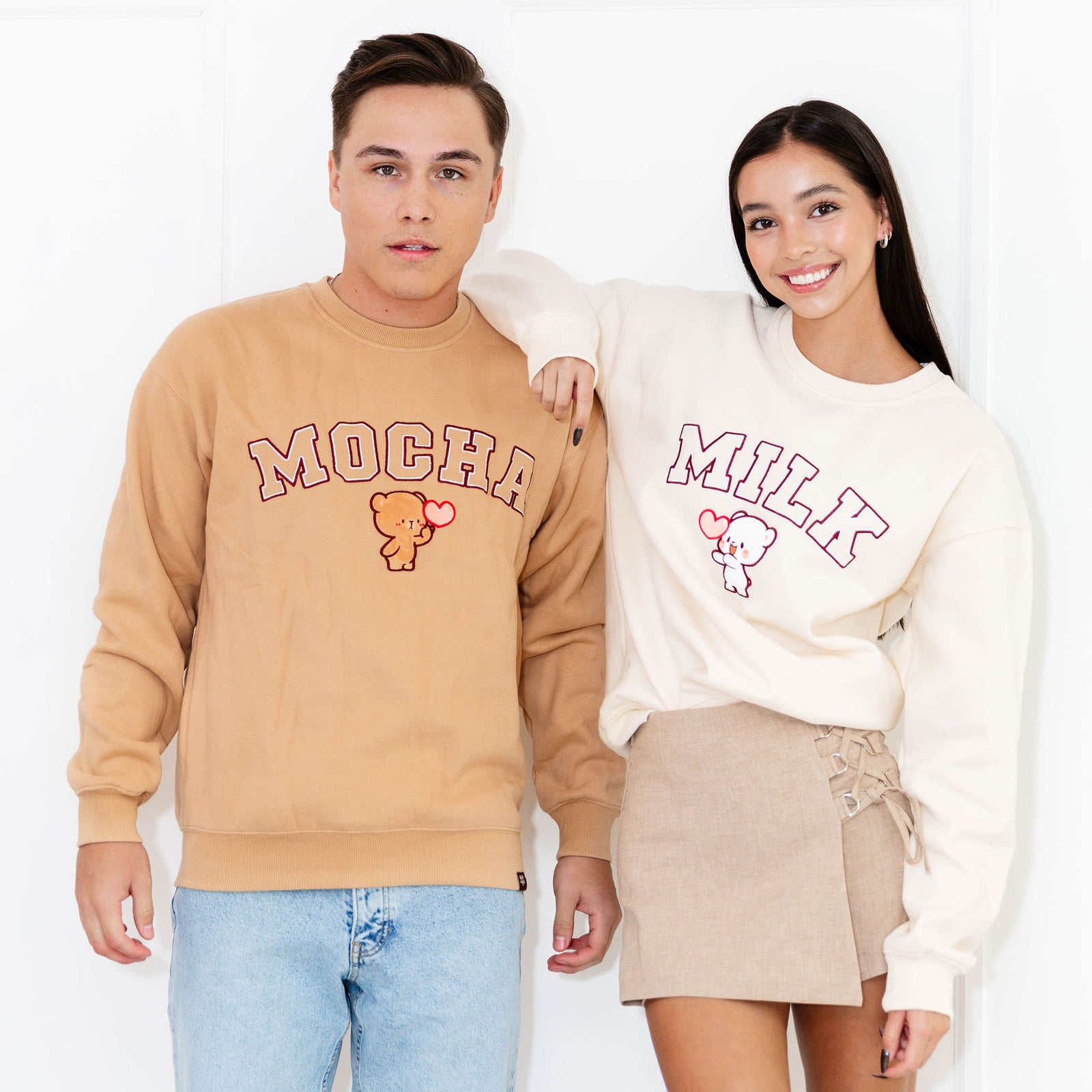 Milk Mocha Bear: Mocha Varsity Crewneck Crewnecks Milk Mocha Bear