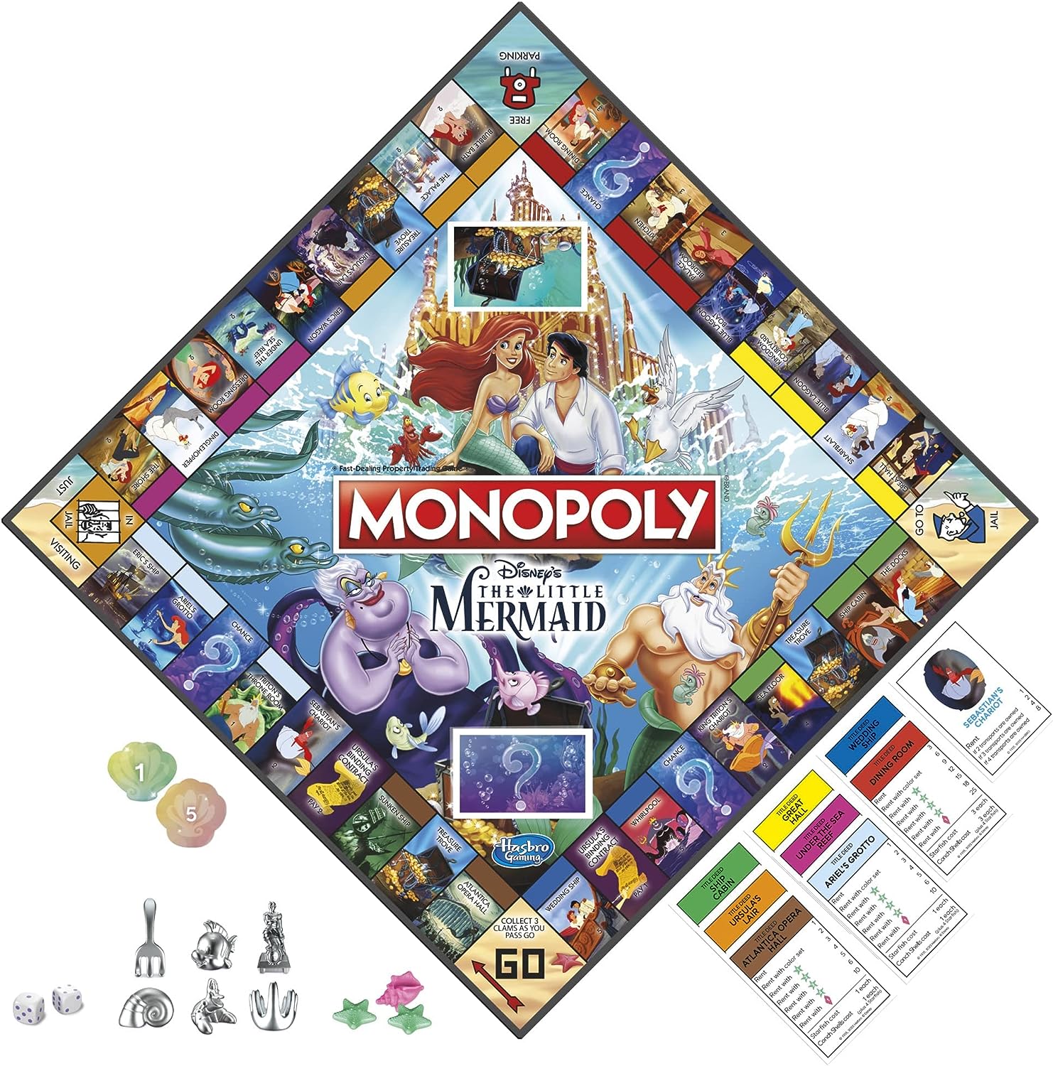 Monopoly: Disney's Little Mermaid Edition [Board Game, 2-6 Players] Board Game Hasbro   