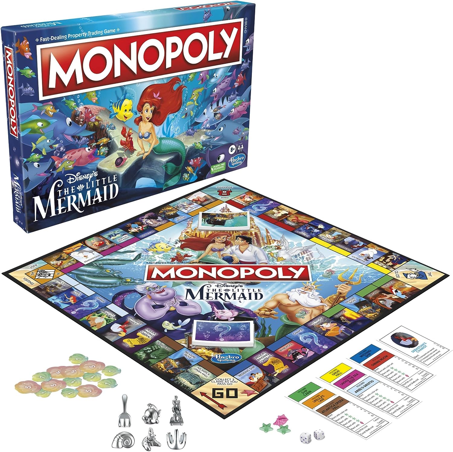 Monopoly: Disney's Little Mermaid Edition [Board Game, 2-6 Players] Board Game Hasbro   